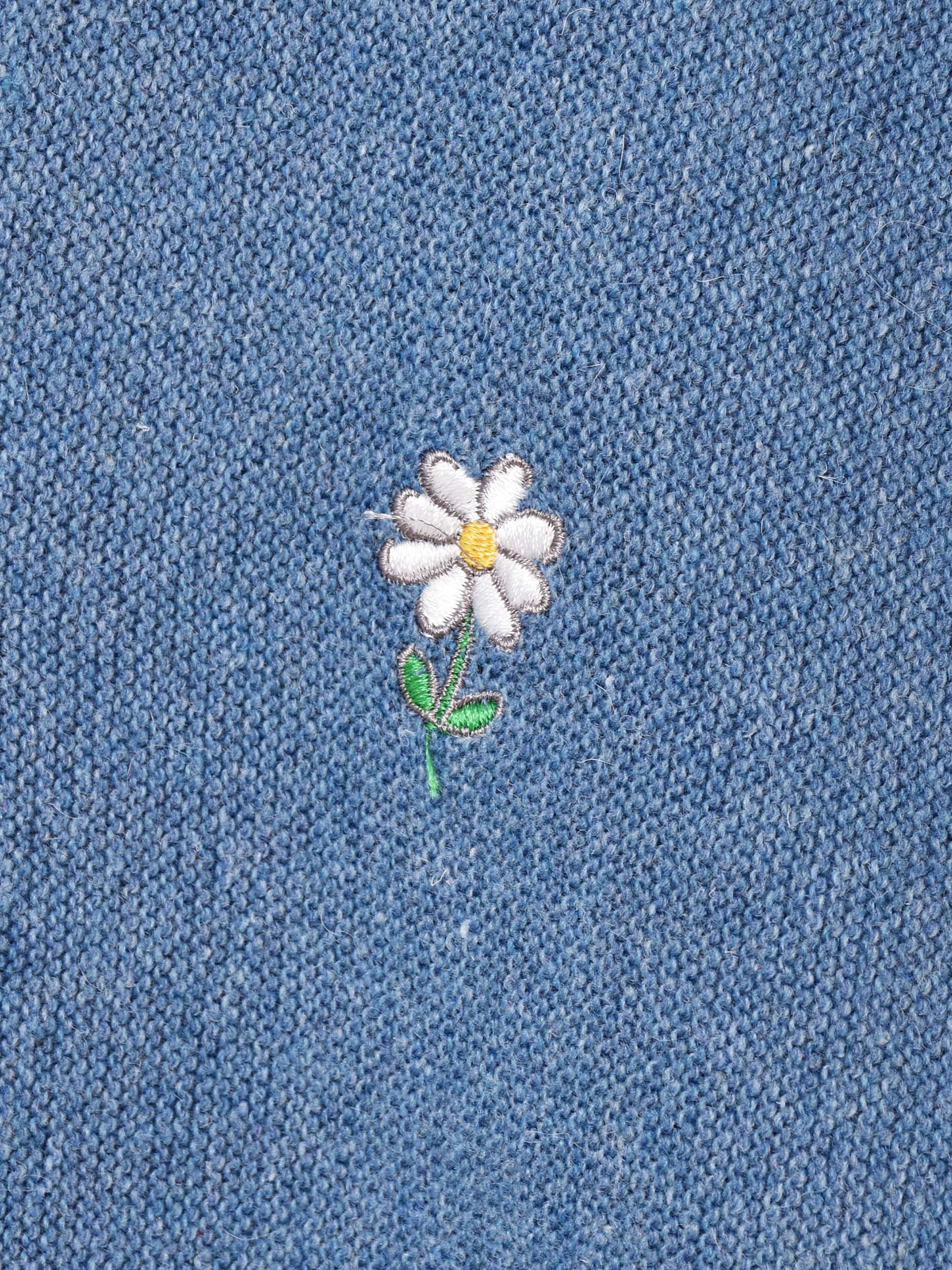 Backers ワンポイント刺繍 カーディガン | ブルー - 古着屋