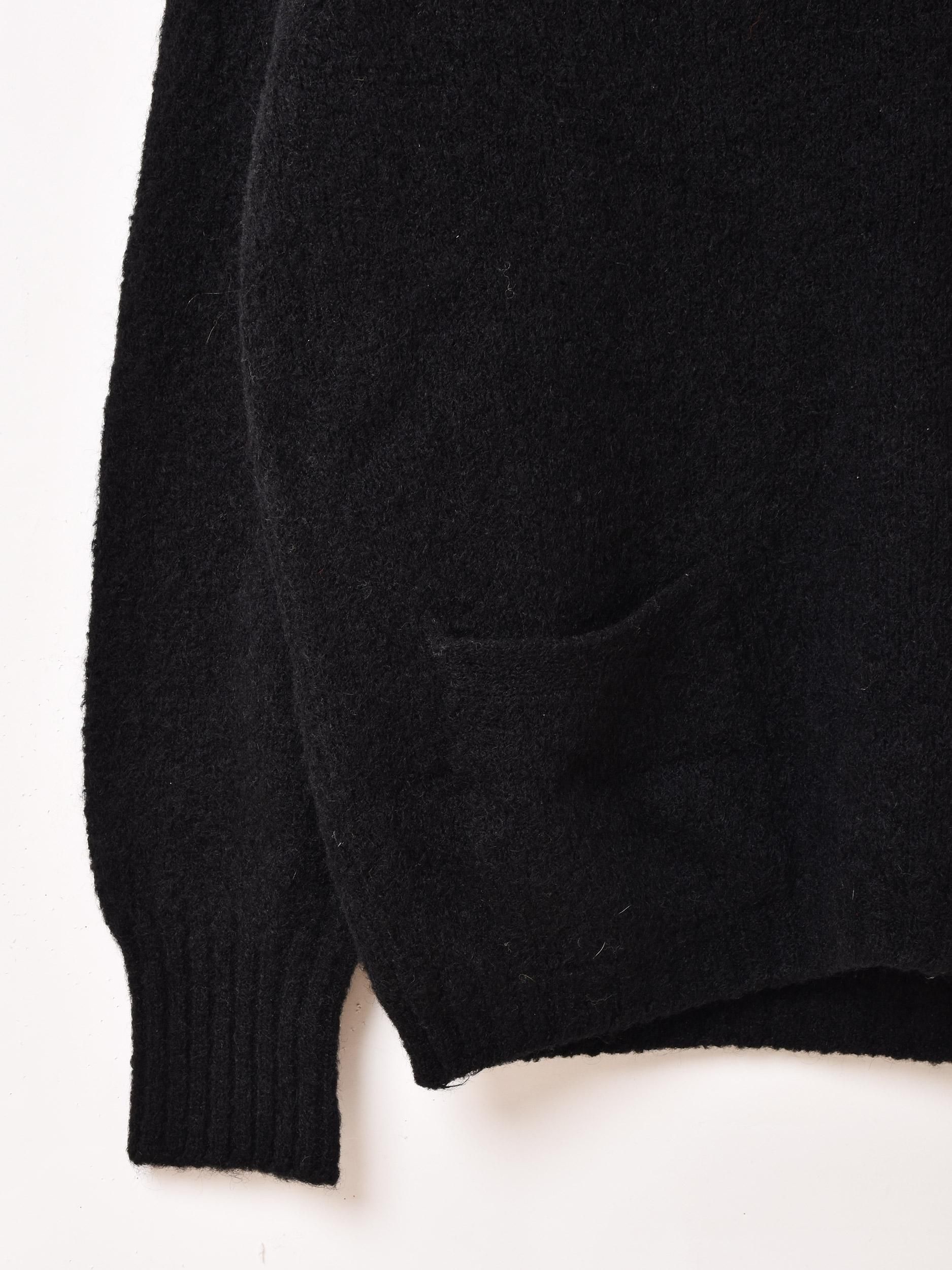 60s vintage mohair crew neck knit black