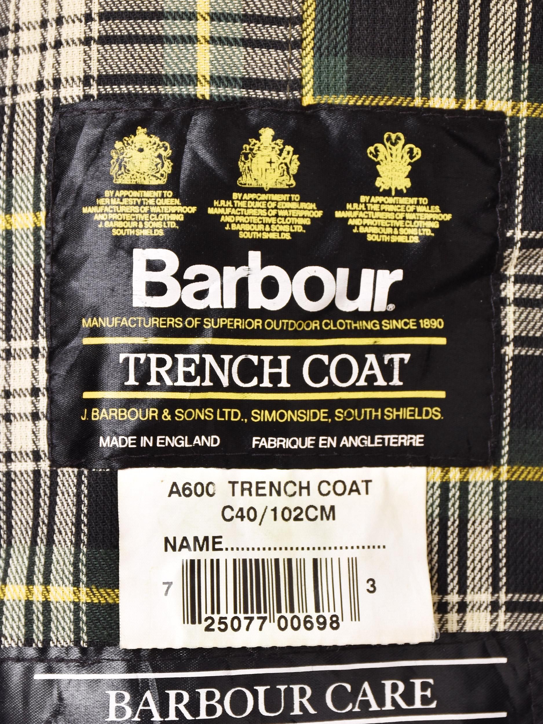 Barbour】【古着】ブラック トレンチコート
