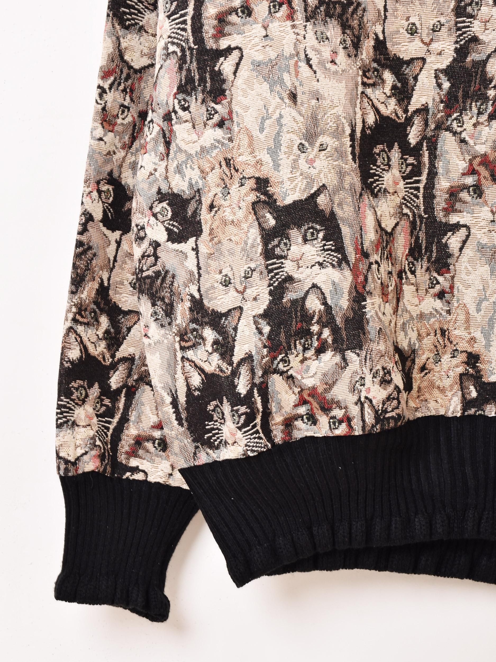 古布　猫　トップス ネコ柄タペストリー|トップス - 古着屋グレープフルーツ ムーン