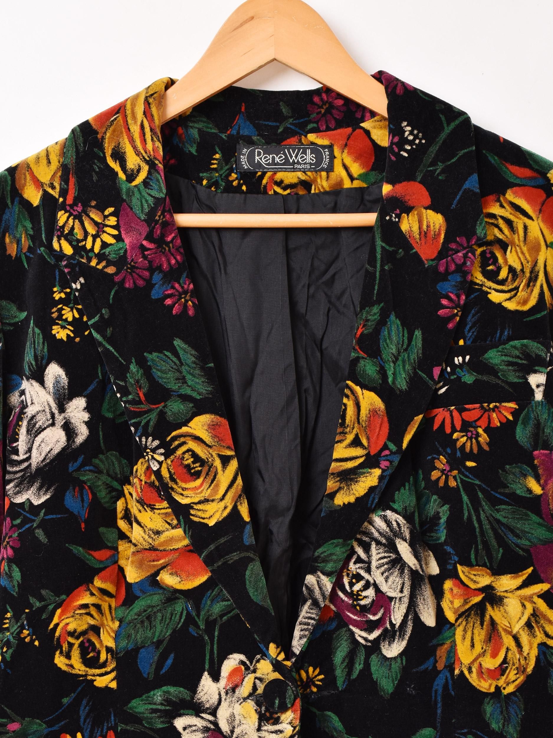 3点¥10000 ビンテージ 古着 卸 レトロ 80s USA製 花柄ジャケット レディース 古着 80s USA製 Carole Little アート 花 フラワー
