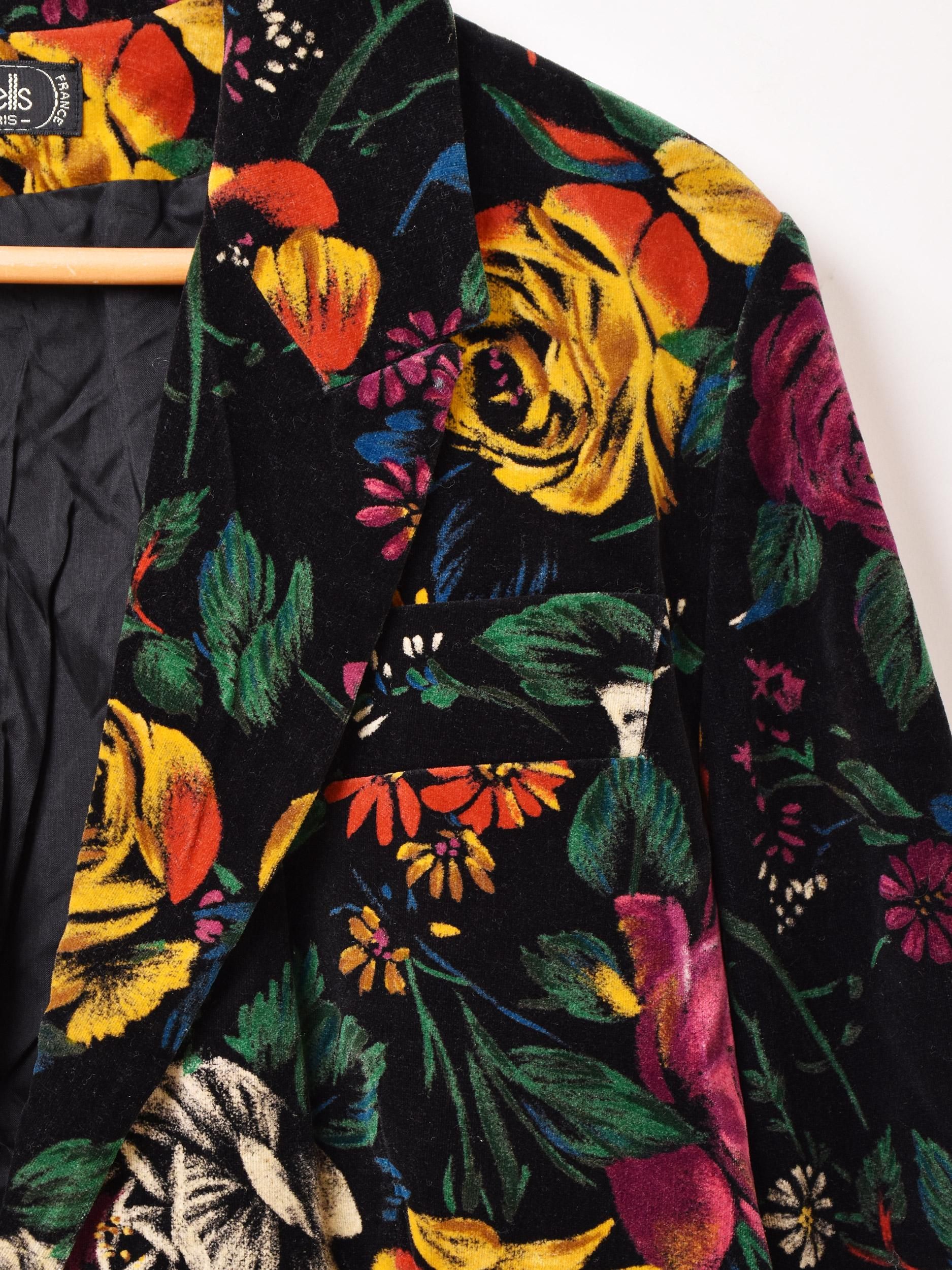 フランス製花柄ジャケット | エレガントデザイン - 古着屋
