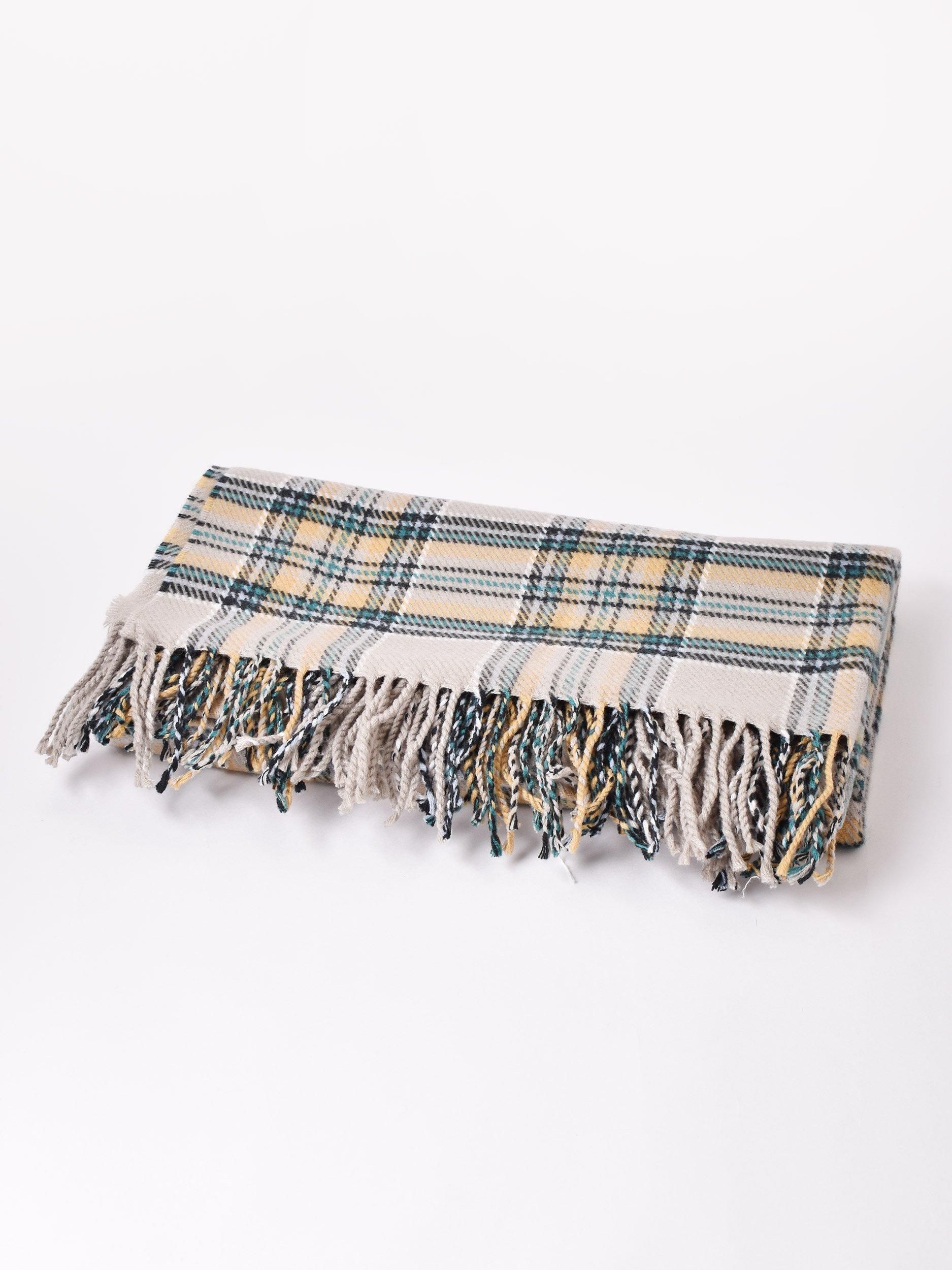 大判 チェック柄 ストール | ベージュ×ブラウン - 古着屋