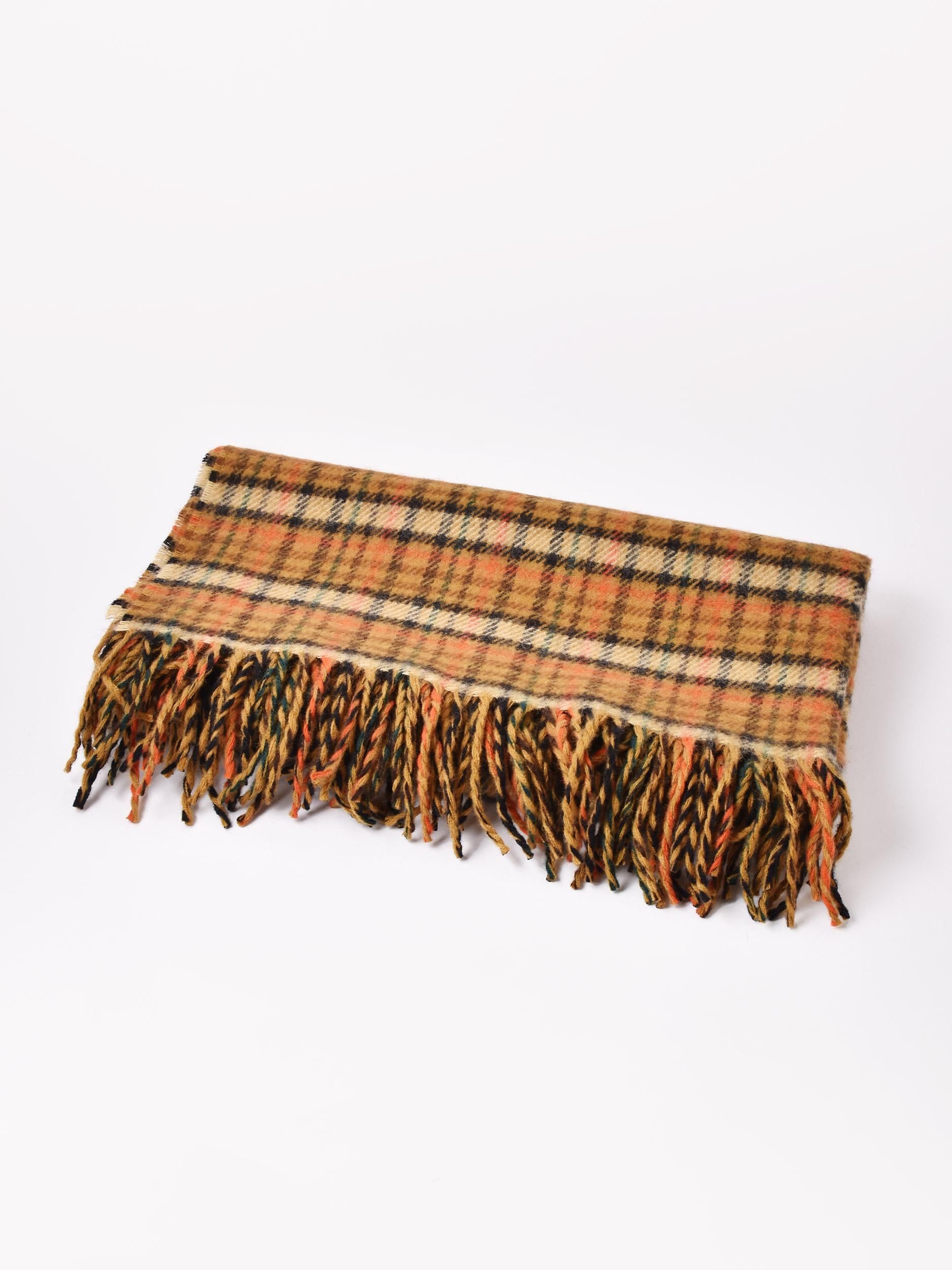 大判チェック柄ストール | ベージュ - 古着屋グレープフルーツ ムーン