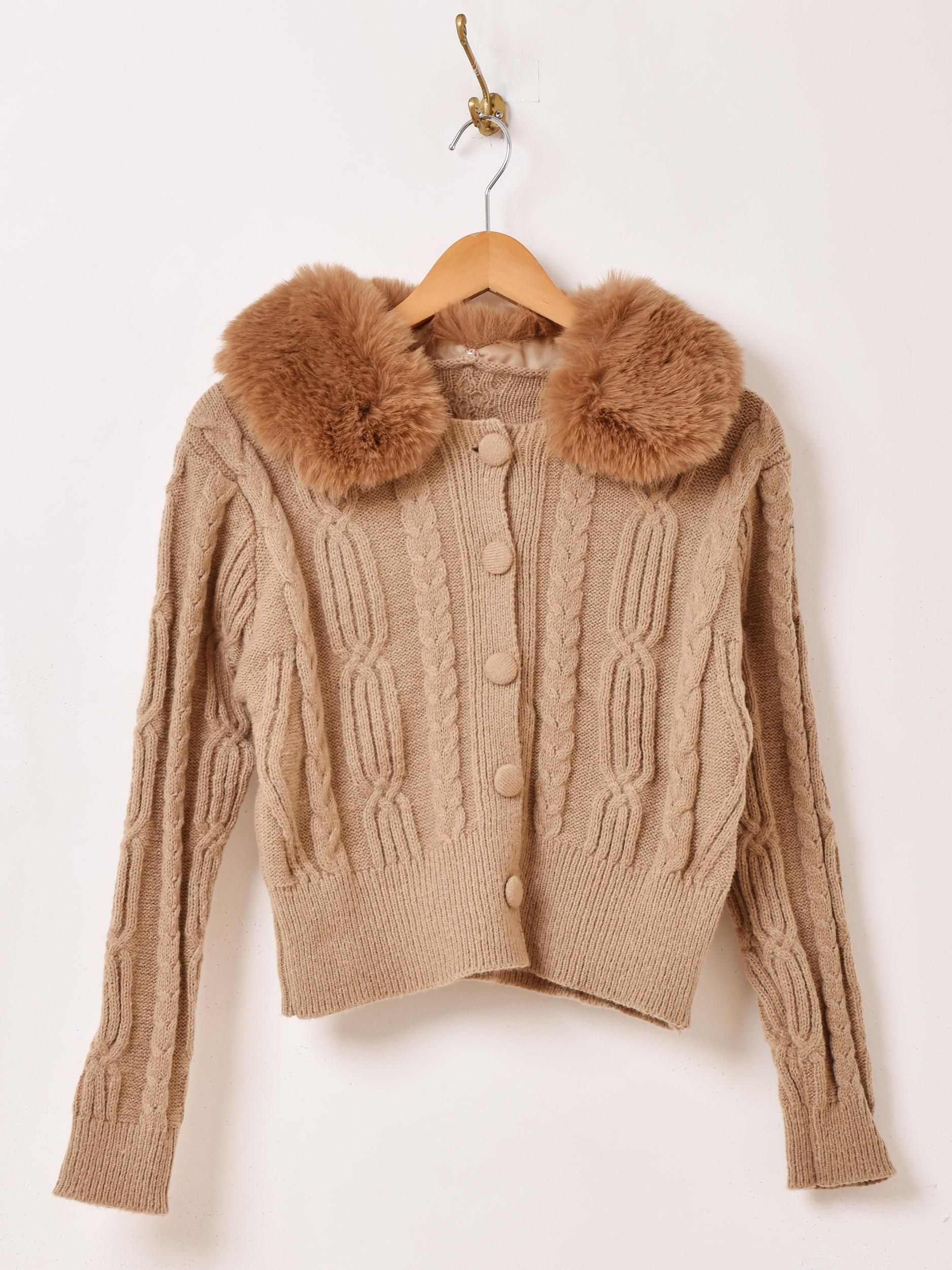 Meridian ファーカーディガン | BEIGE - 古着屋グレープフルーツ