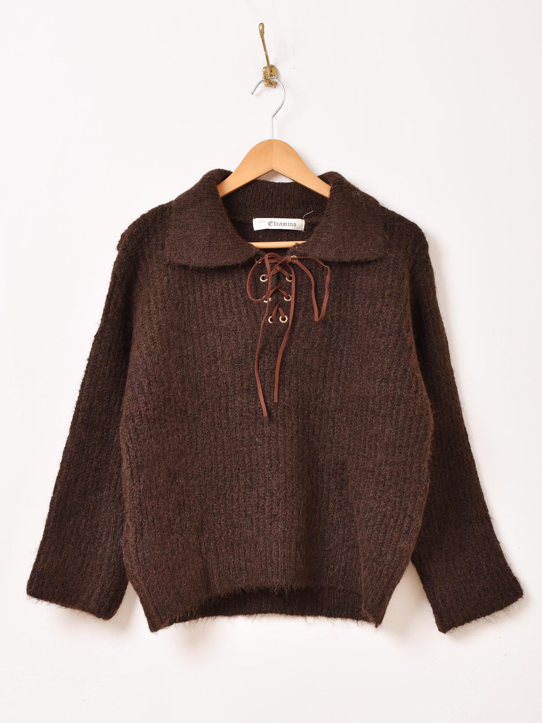Elcamino 襟付きセーター | ブラウン - 古着屋グレープフルーツ ムーン