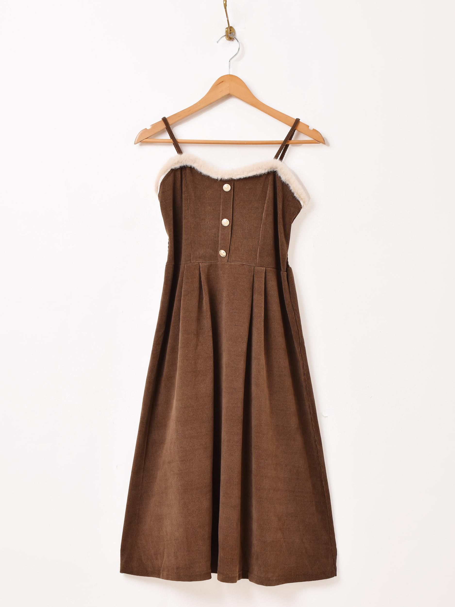 Meridian|ファー付きワンピース - 古着屋グレープフルーツ ムーン