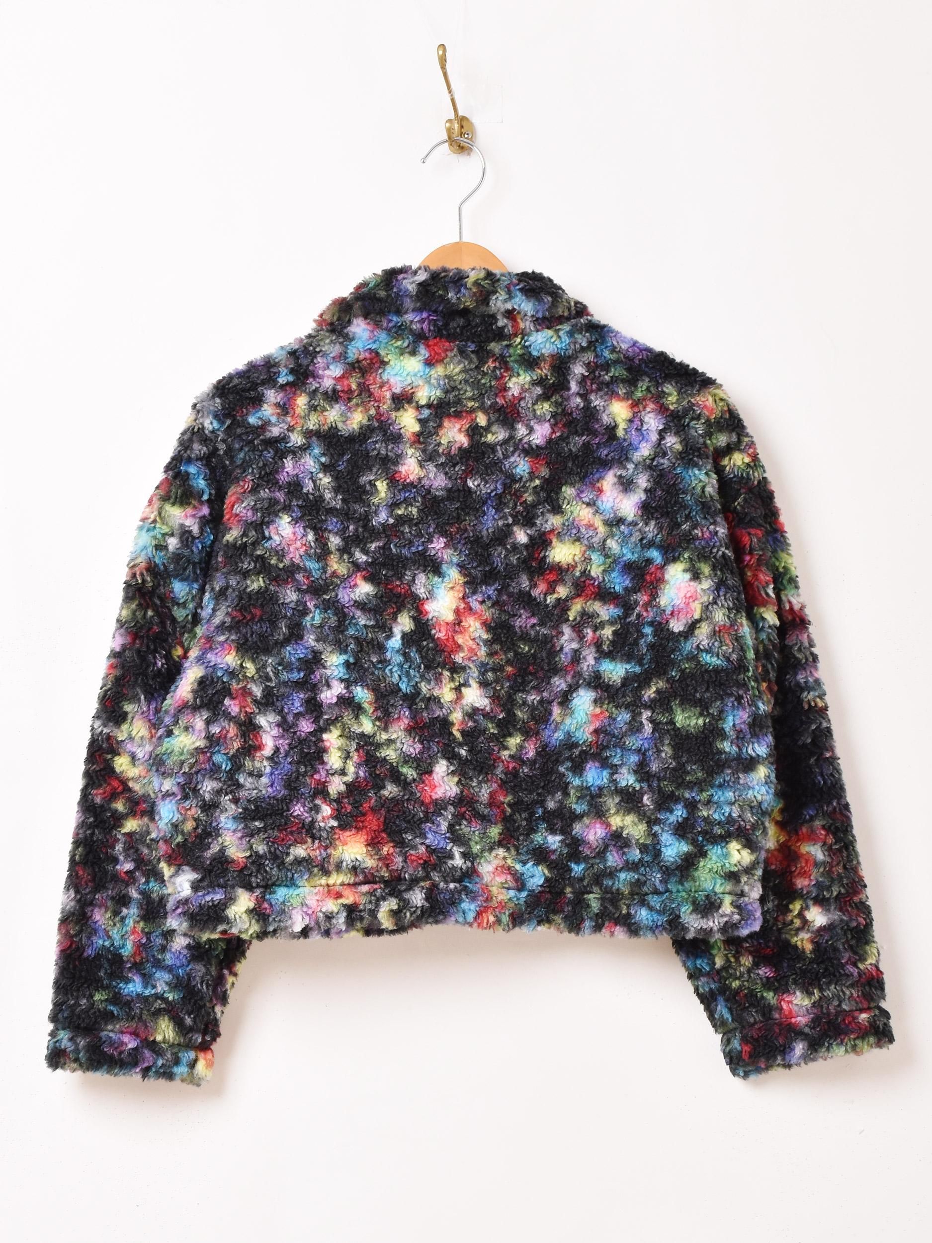 一点物 総柄 アート ブルゾン ジャケット レトロ ポケット Y2K 古着 Meridian ブルゾン | カラフル ボア総柄 - 古着屋グレープフルーツ