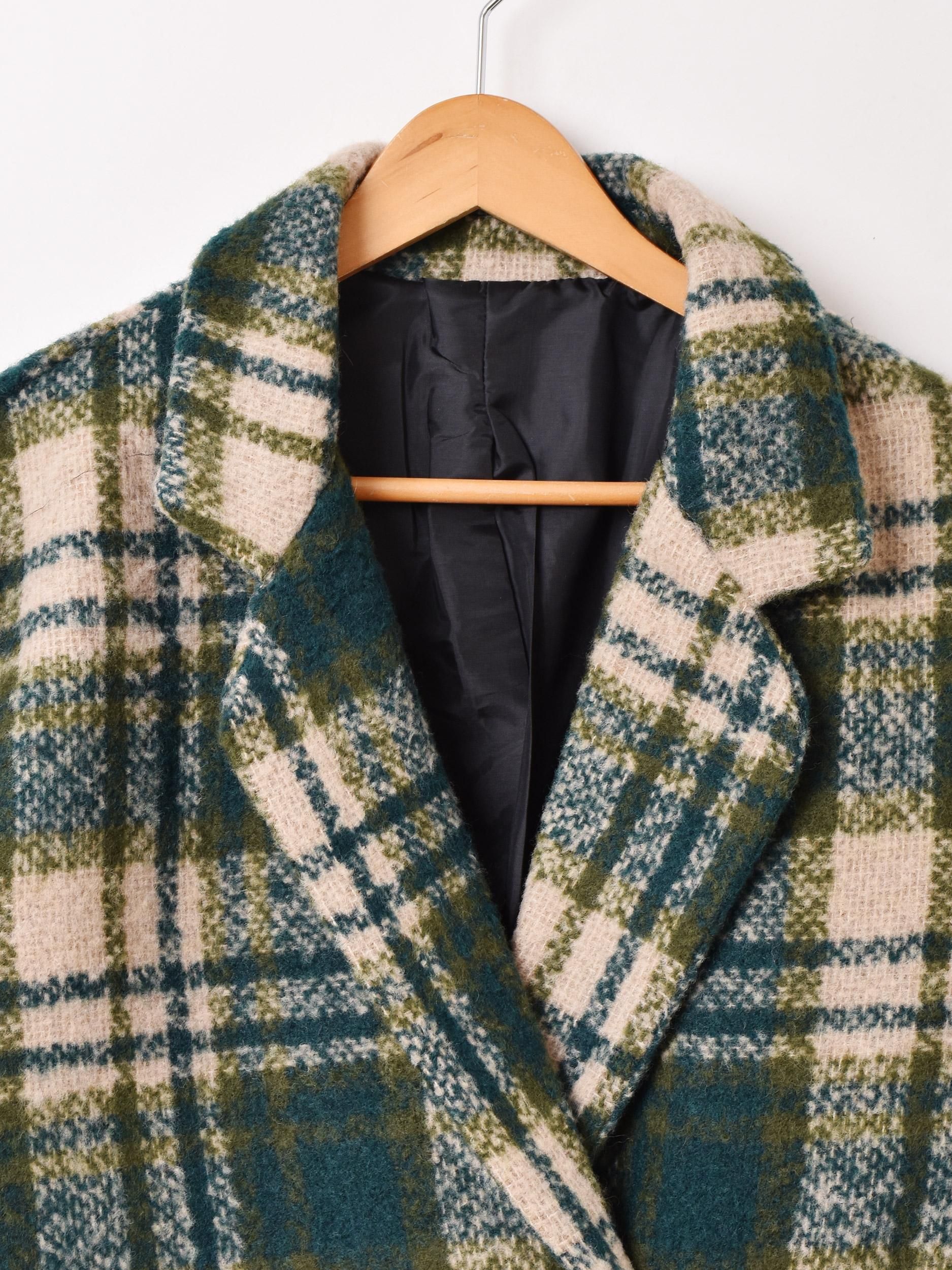 Meridian チェック柄 ショートコート | ベージュ - 古着屋