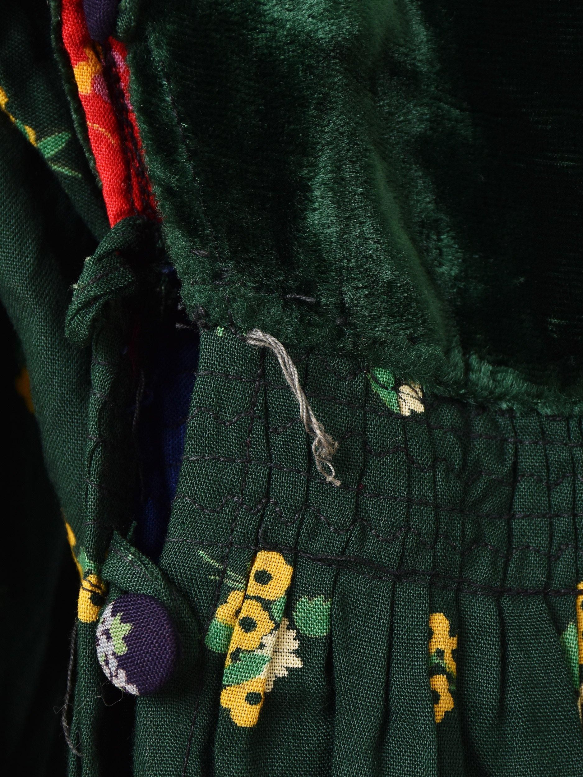アフガニスタン刺繍ワンピース | 長袖グリーン - 古着屋