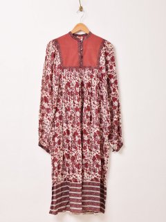 6070's India Cotton Long Sleeve Dress Υͥå 岰졼ץե롼 ࡼ