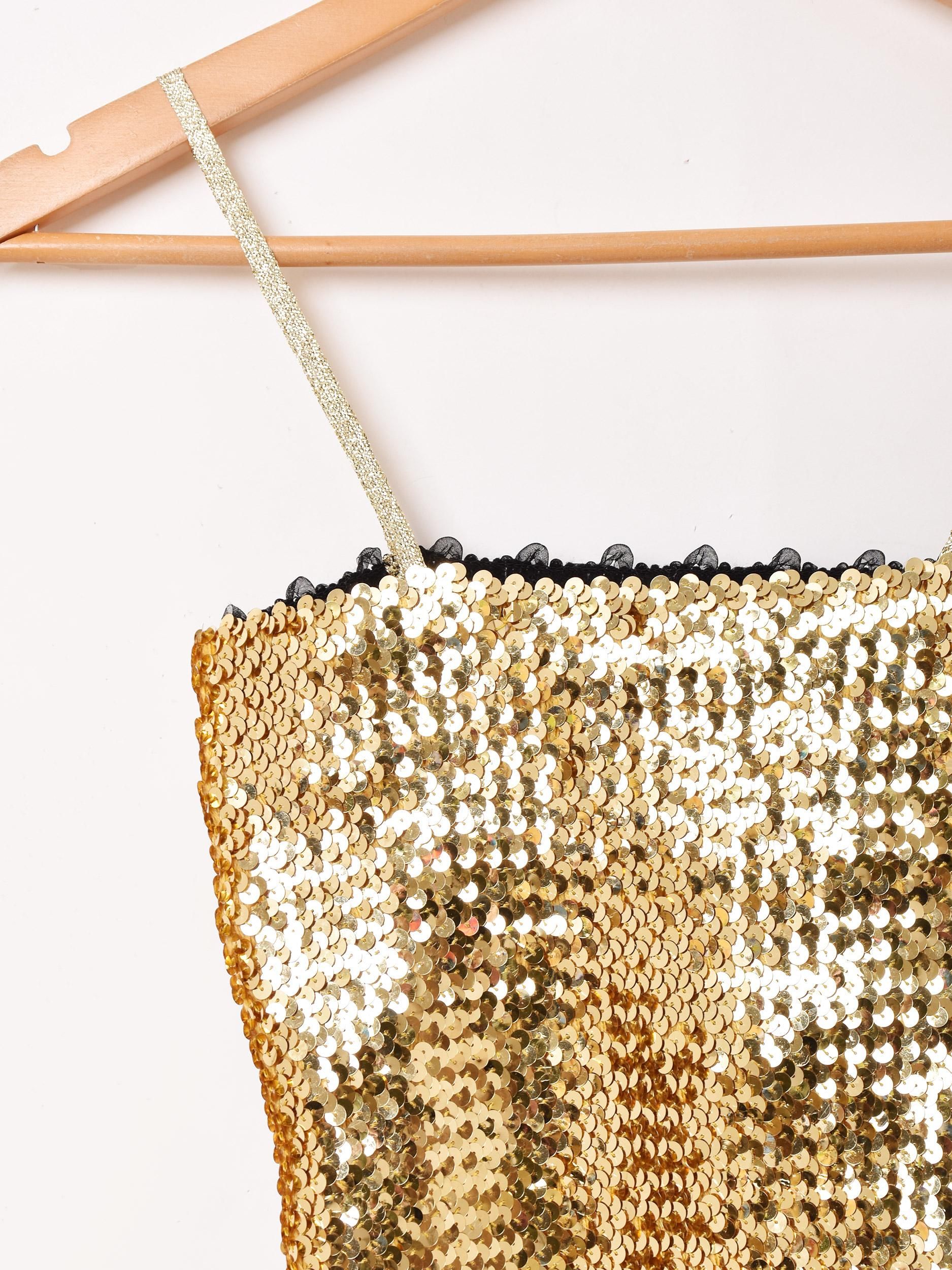 イングランド製 スパンコールキャミ | 輝くアクセント - 古着屋