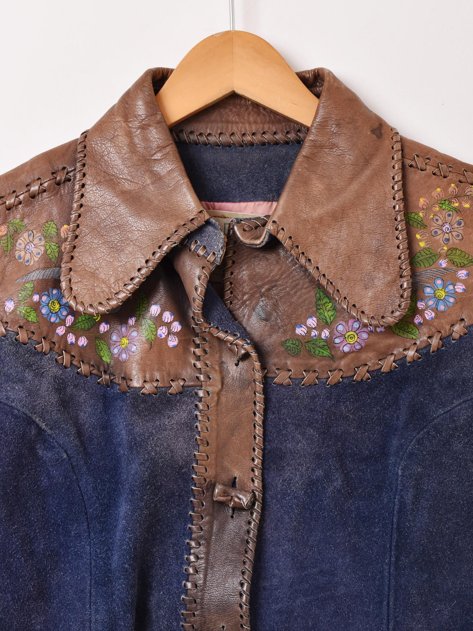 メキシコ製 70's ハンドペイント レザージャケット
