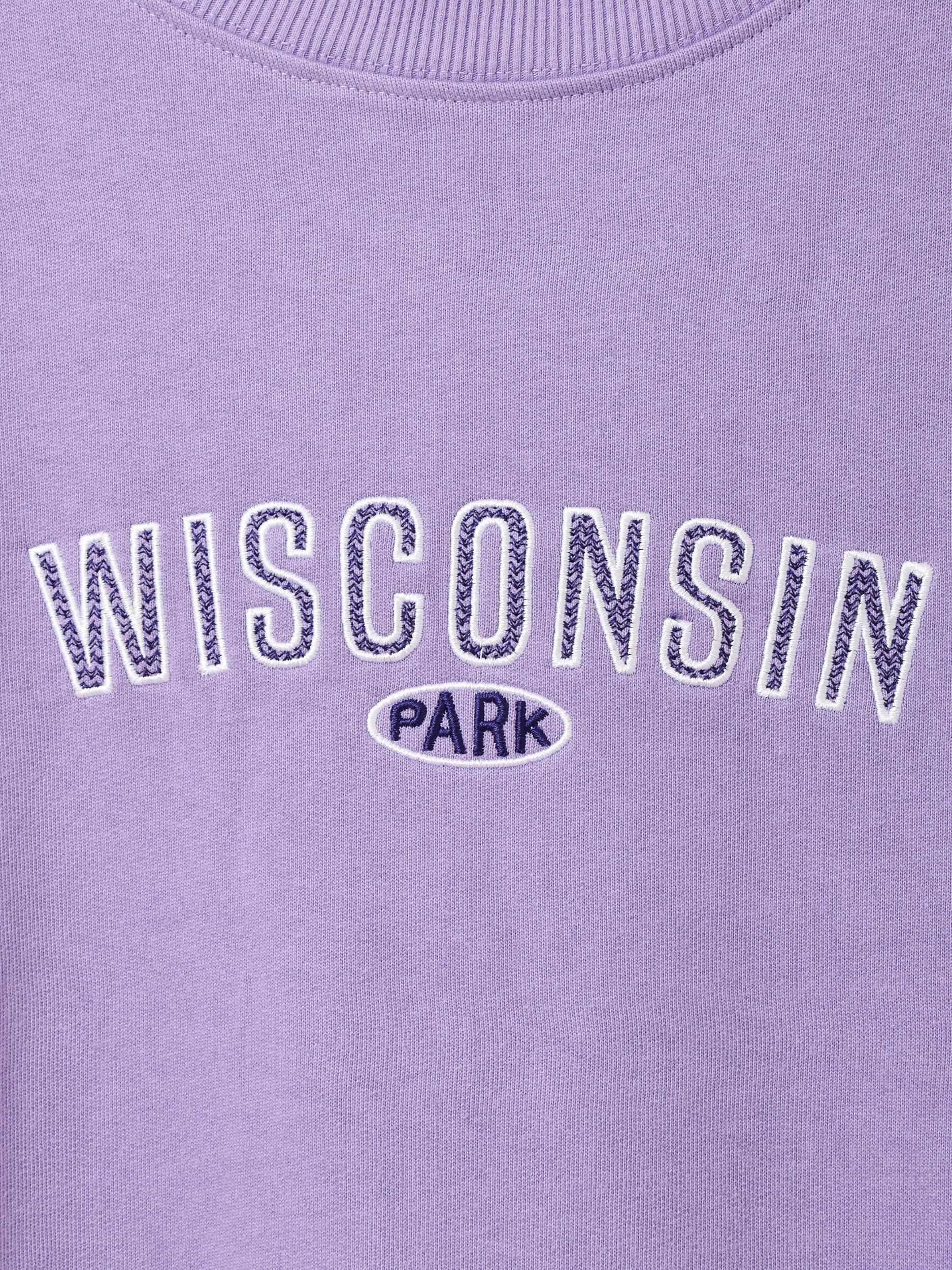[定休日以外毎日出荷中] | ロゴ刺繍スウェット Backers WISCONSIN 古着屋 - パープル トップス