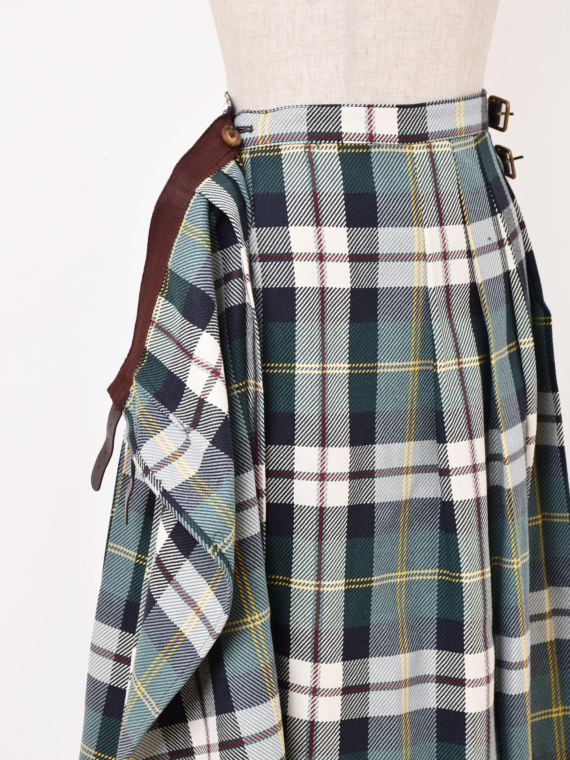 D&G チェック柄 プリーツラップスカート DOLCE&GABBANA - 【新品タグ付き 08AW】D&G タータンチェック