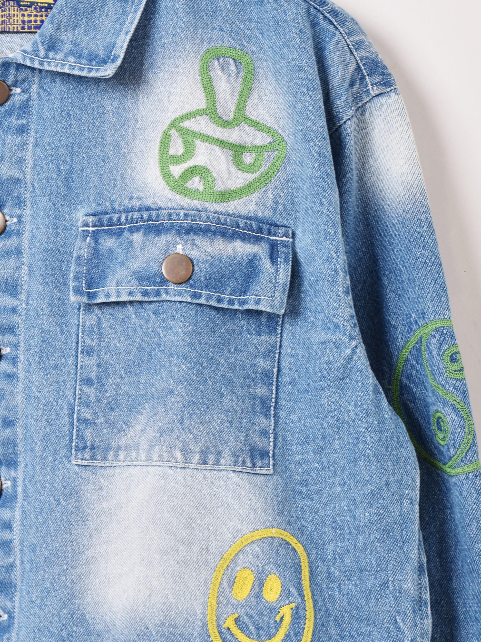 カラフル刺繍 クロップドジャケット | Emerald Motel - 古着屋