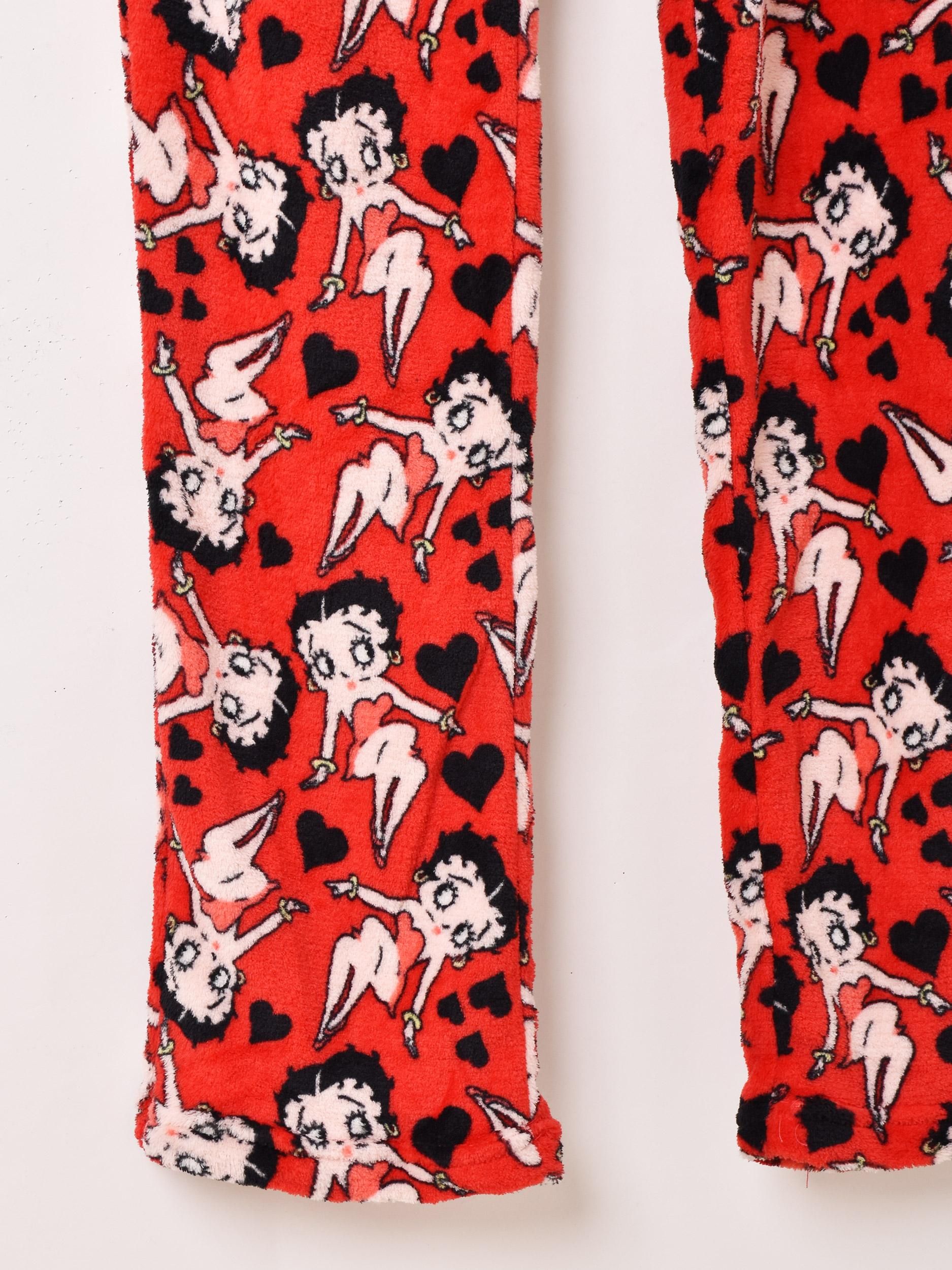 Betty Boop 総柄 フレアパンツ | 可愛いフリースイージーパンツ - 古着