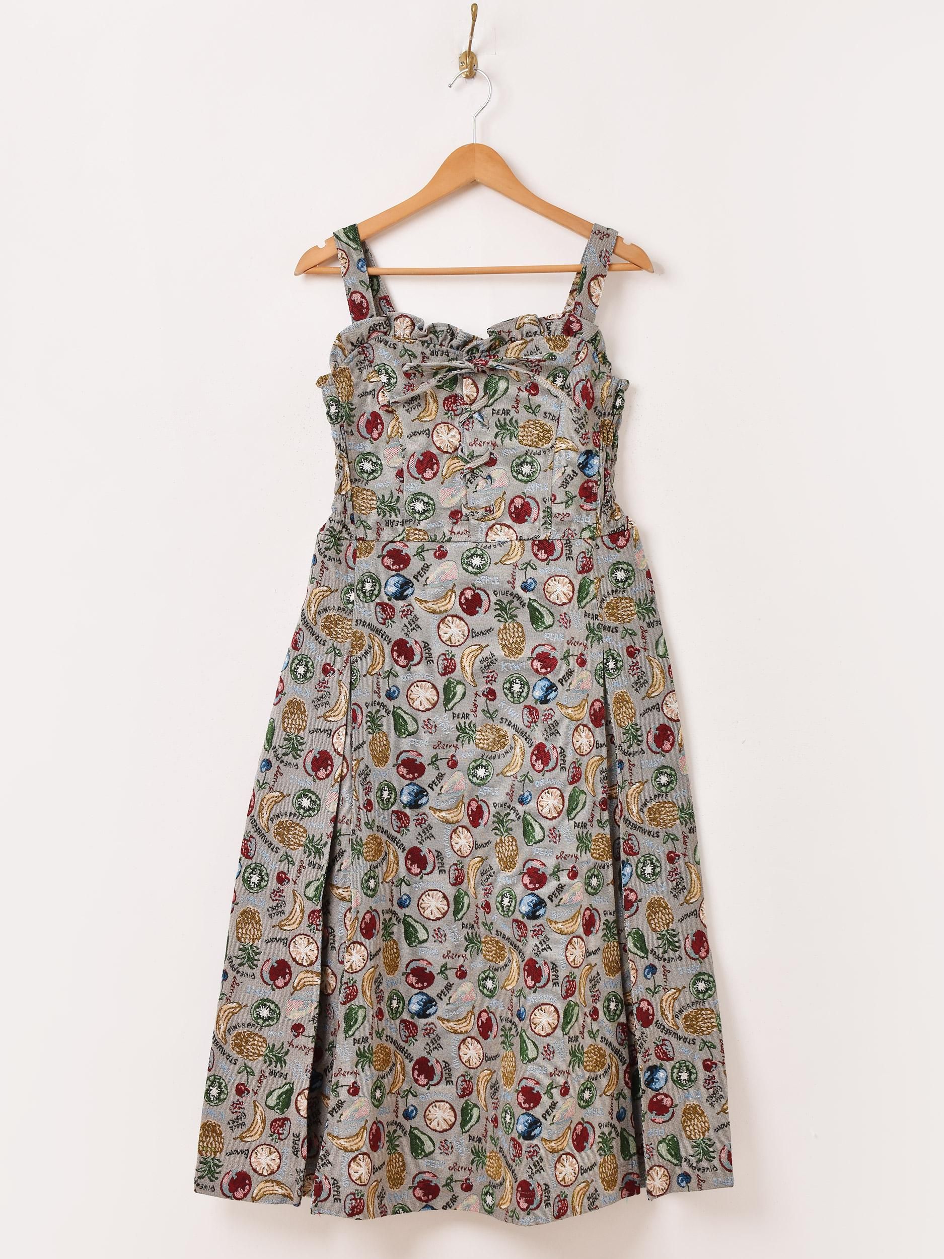 2色展開】「Meridian」フルーツ柄 ゴブラン織り キャミソール