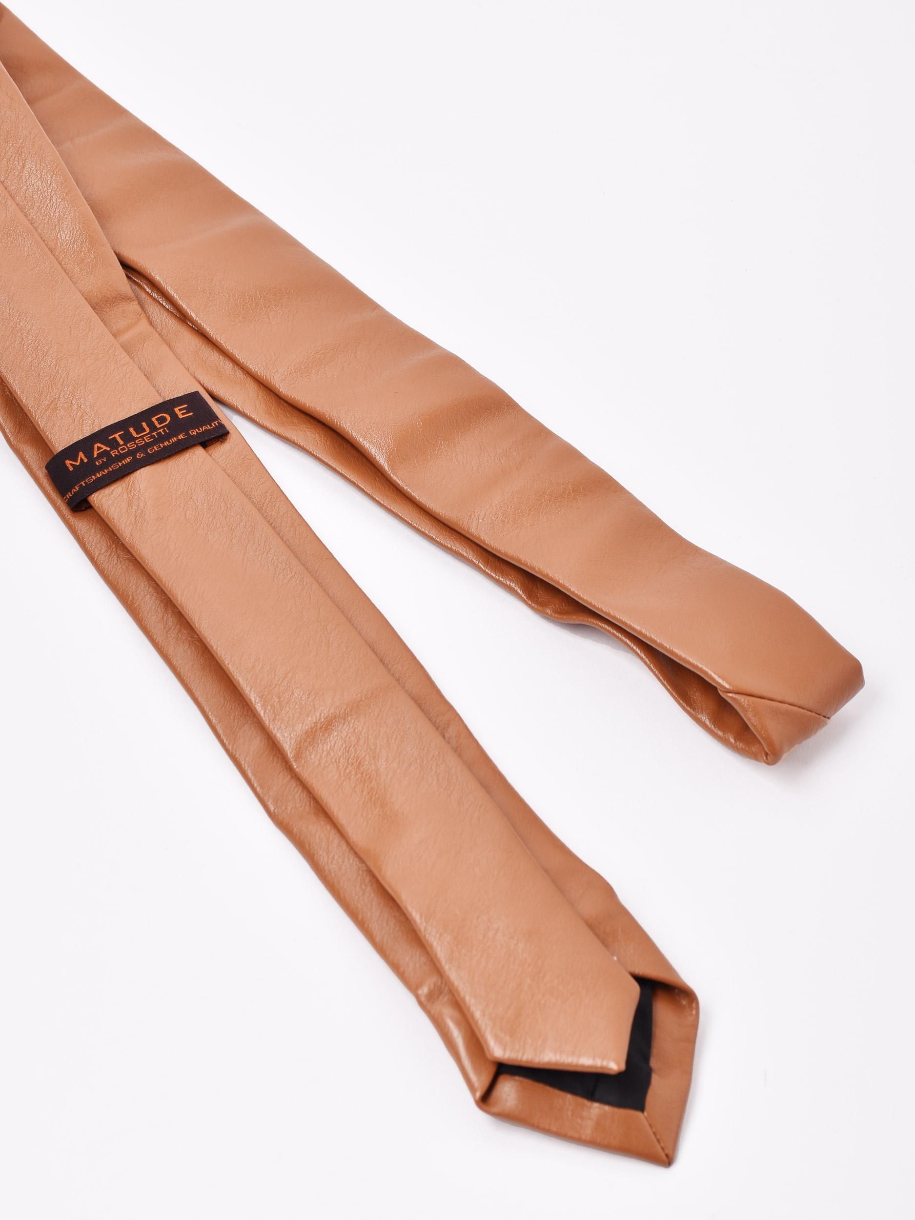 PUレザー ネクタイ | キャメル - 古着屋グレープフルーツ ムーン