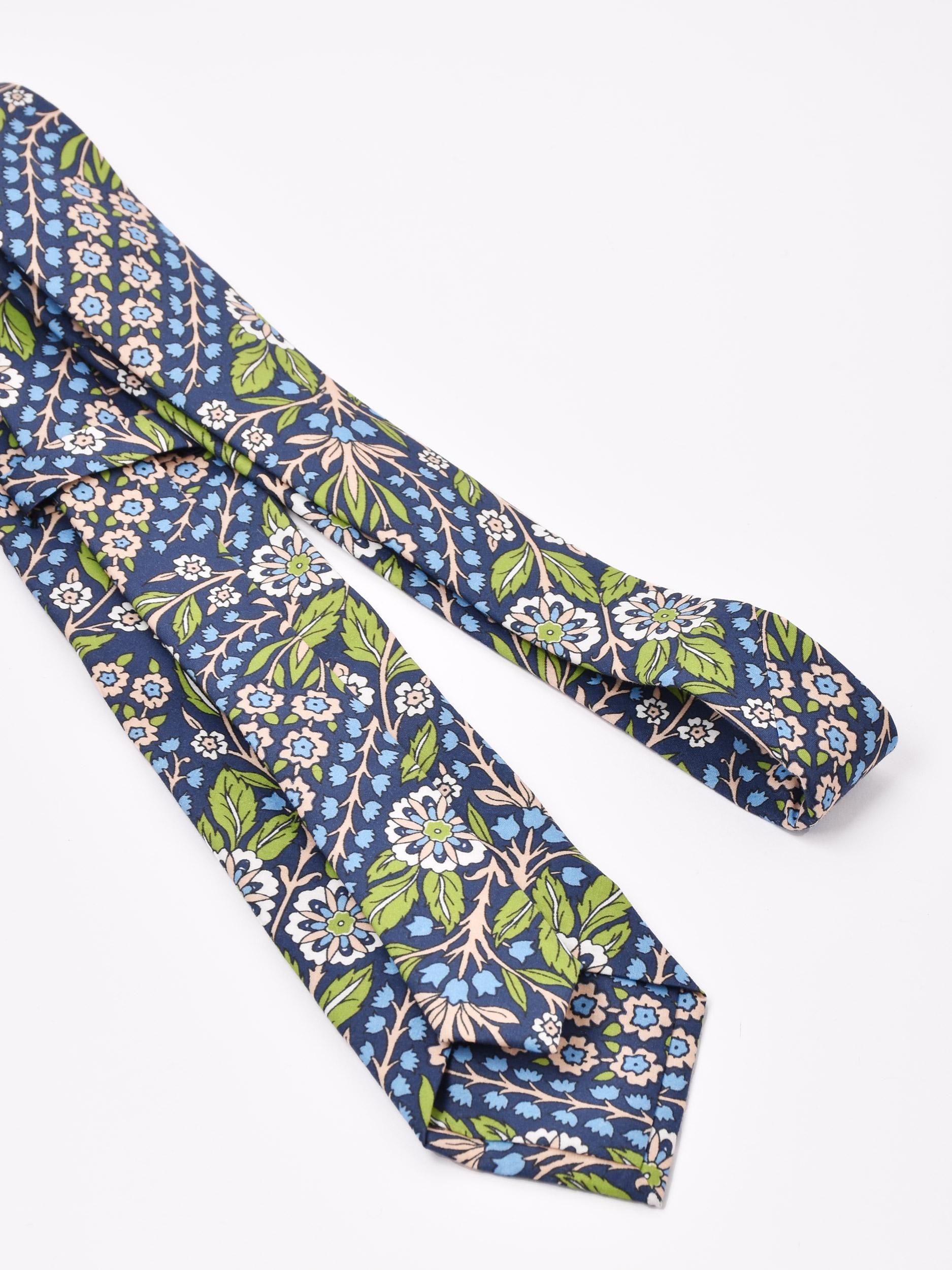 花柄 サルビア ネクタイ | ネイビー - 古着屋グレープフルーツ ムーン
