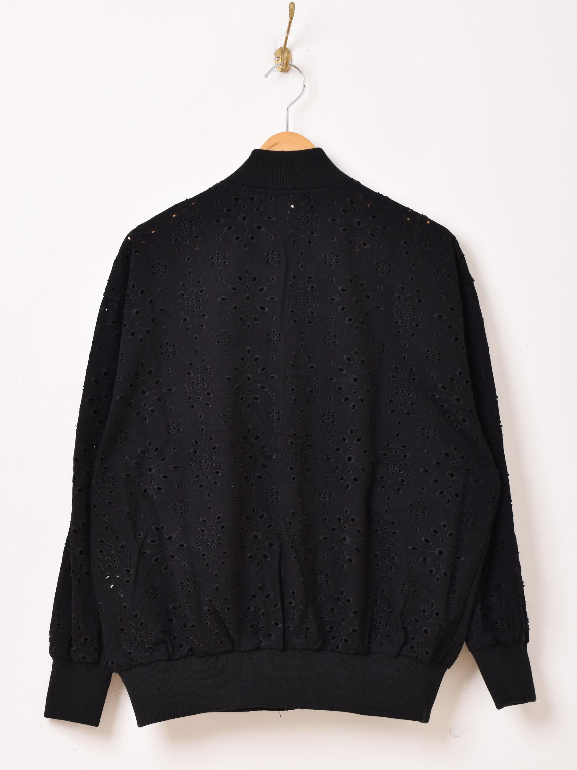 Meridian カットワーク刺繍 ブルゾン | ブラック - 古着屋
