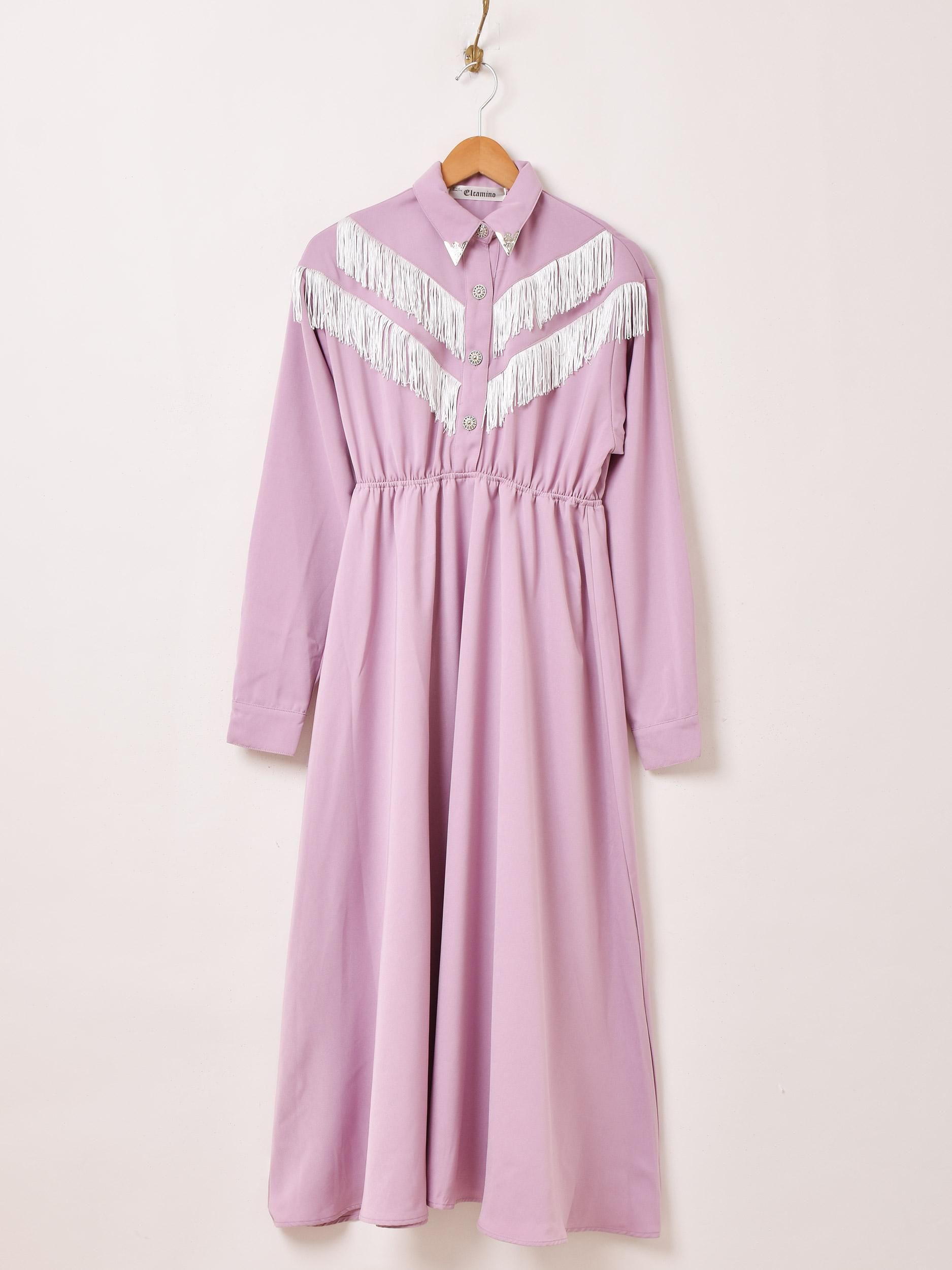 Elcamino ウエスタン フリンジワンピース | パープル - 古着屋