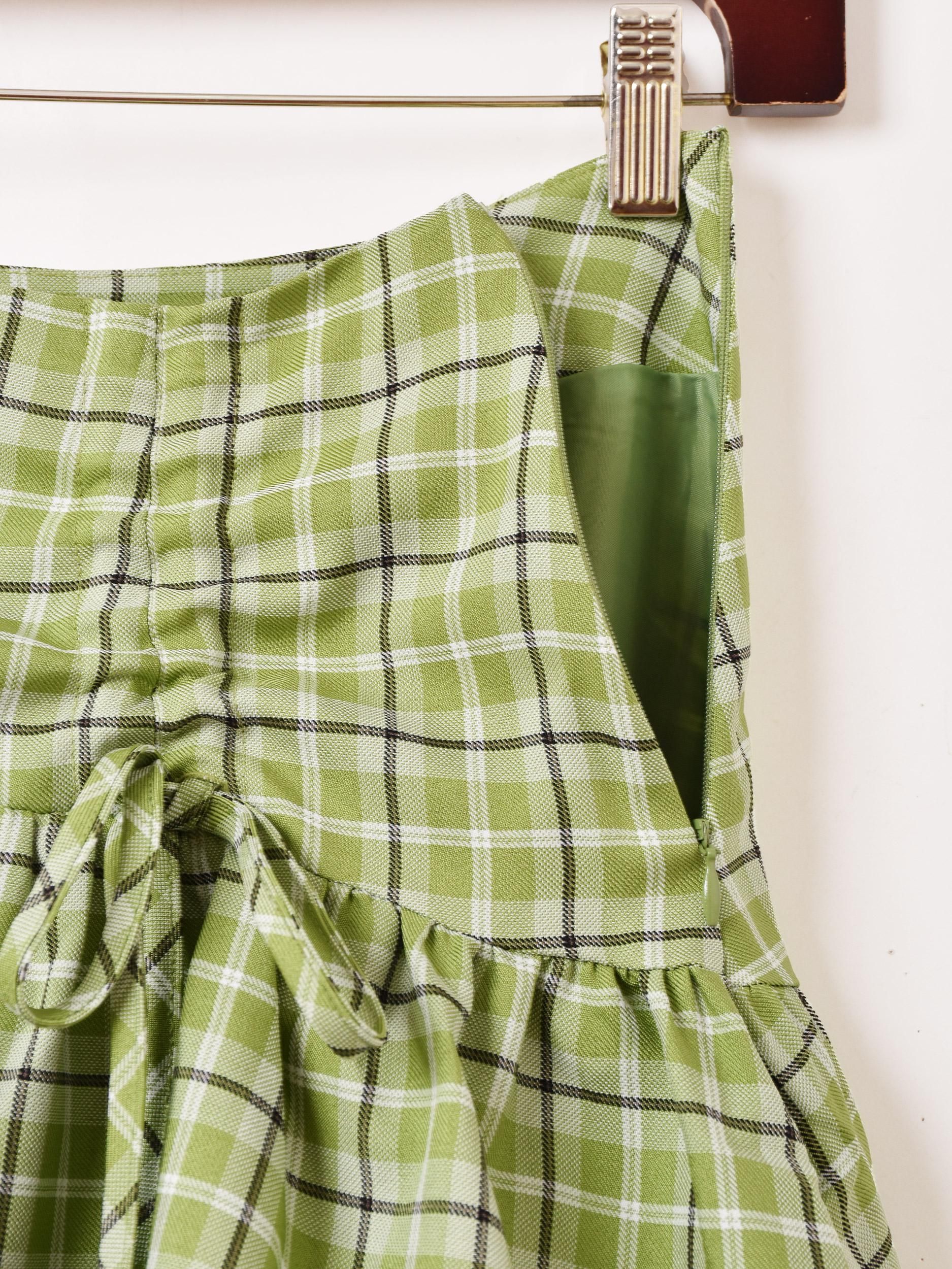 ロージーモンスター　ツンツンバルーンチェックスカート　グリーン ロージーモンスター つんつんチェックバルーンスカート - メルカリ