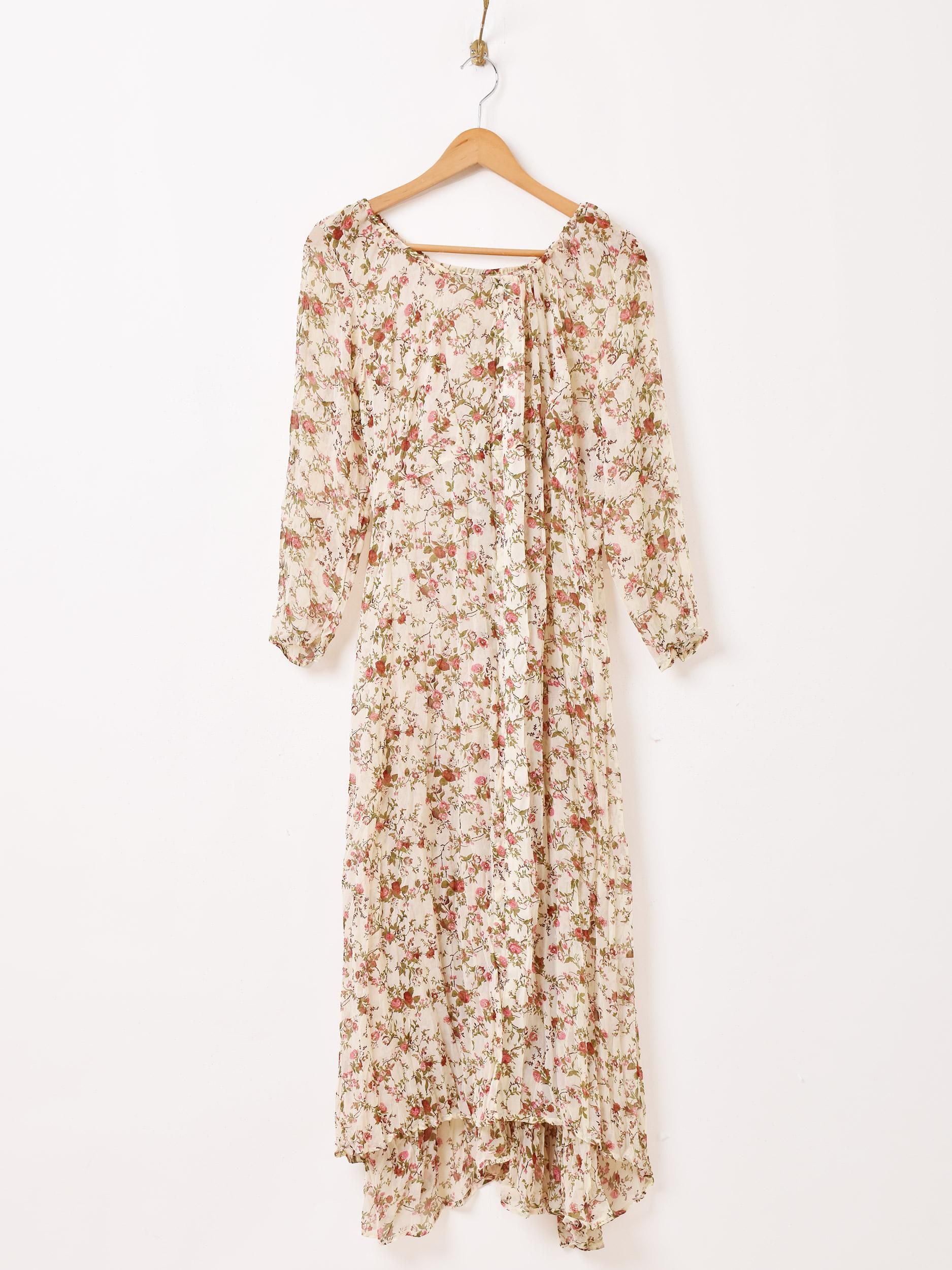 花柄シアーワンピース | 長袖 - 古着屋グレープフルーツ ムーン 花柄シアーワンピース | 長袖 - 古着屋グレープフルーツ ムーン