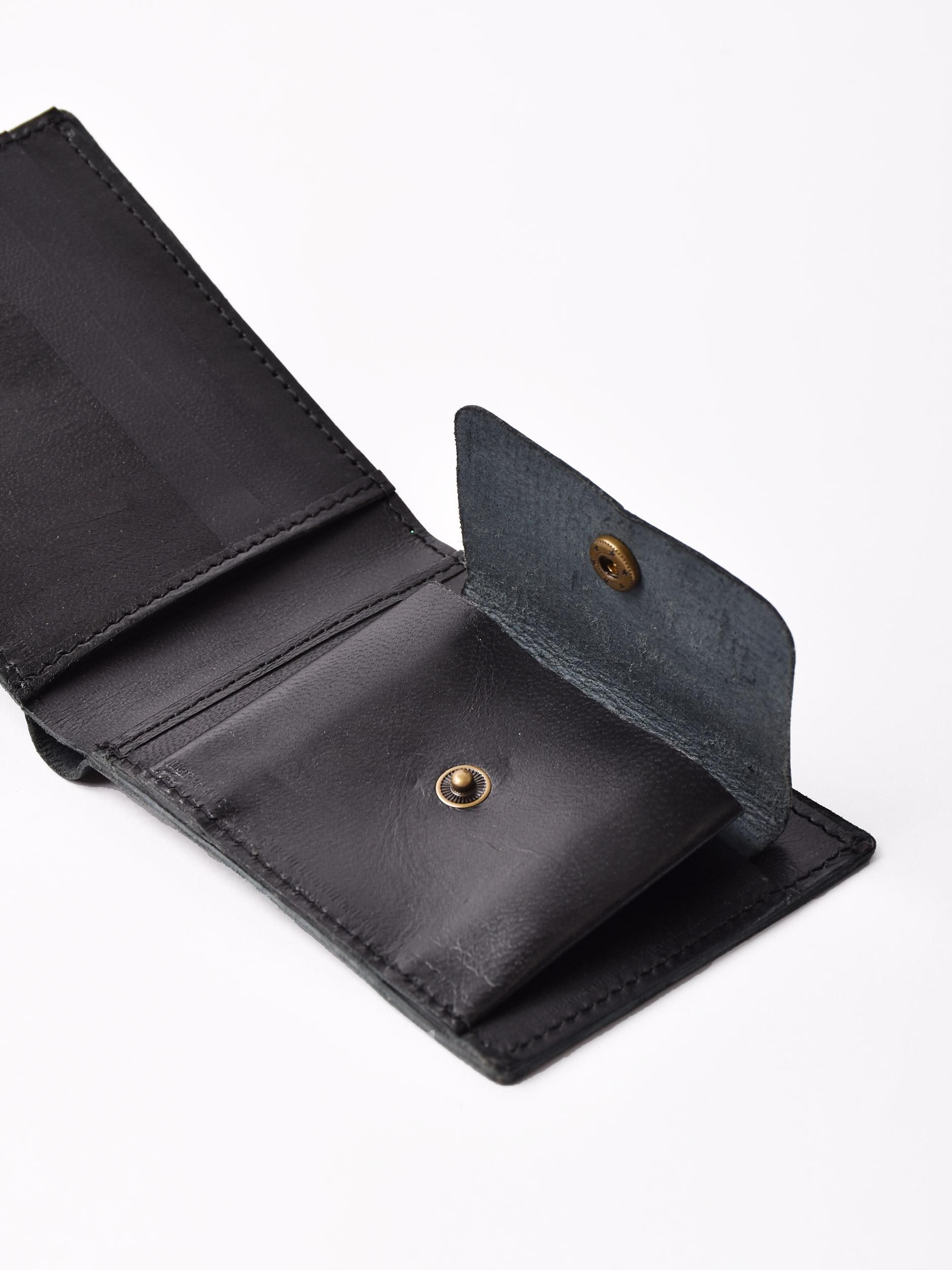 ゴートレザー 二つ折り財布 | ブラック - 古着屋グレープフルーツ