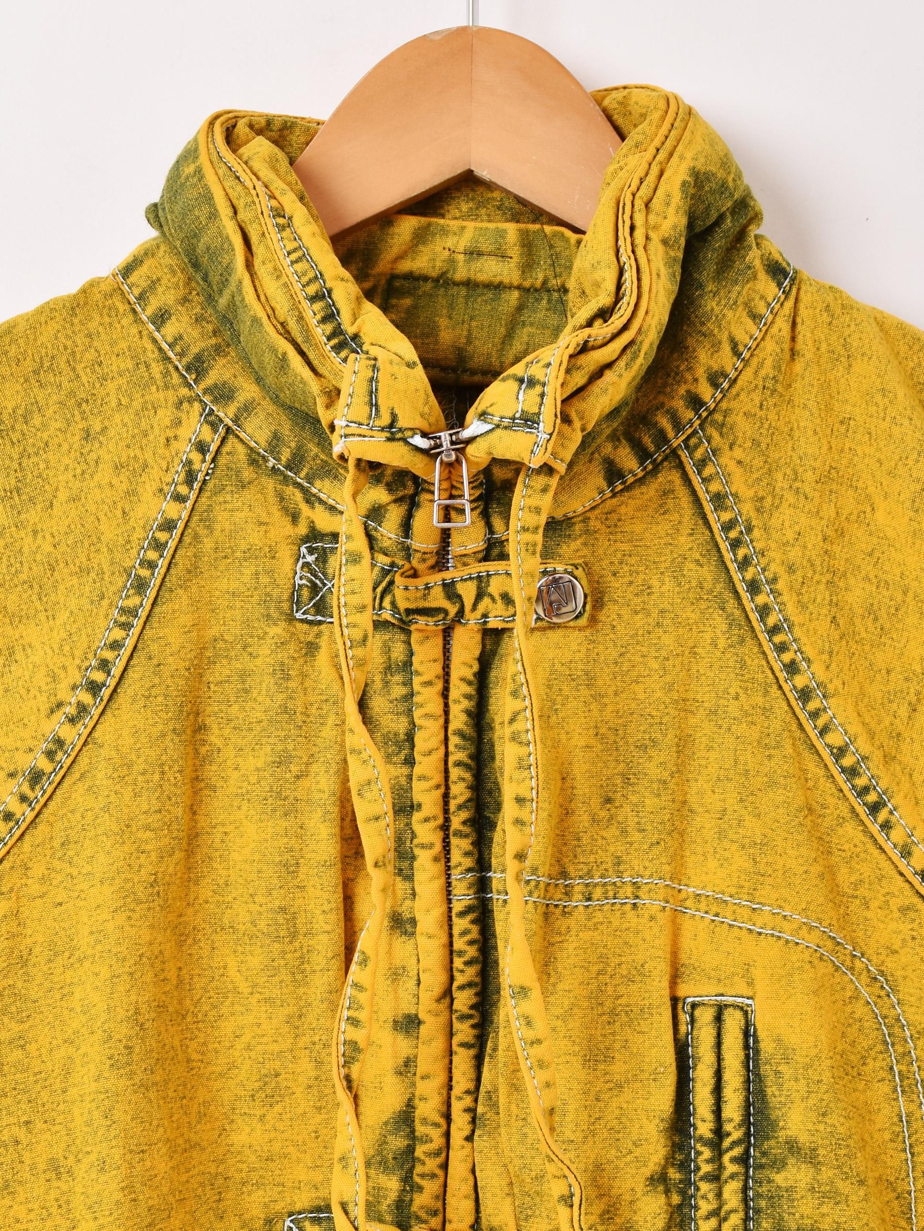 後染めデザインデニムジャケット | ビビッドイエロー - 古着屋