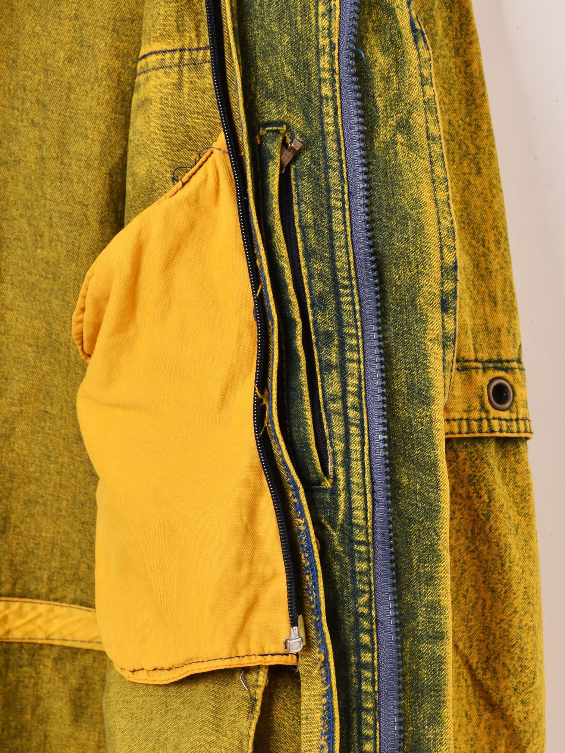 ヤムくん 古着 ジャケット 後染めデザインデニムジャケット | ビビッドイエロー - 古着屋
