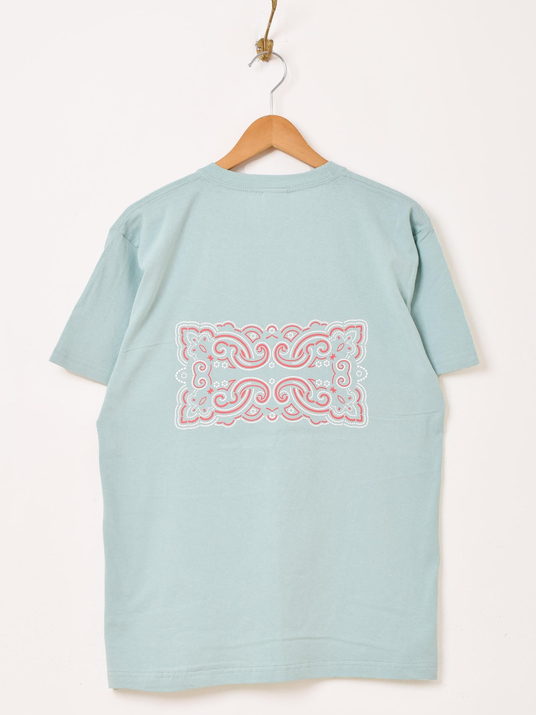 バンダナプリントTシャツ | ブルー - 古着屋グレープフルーツ