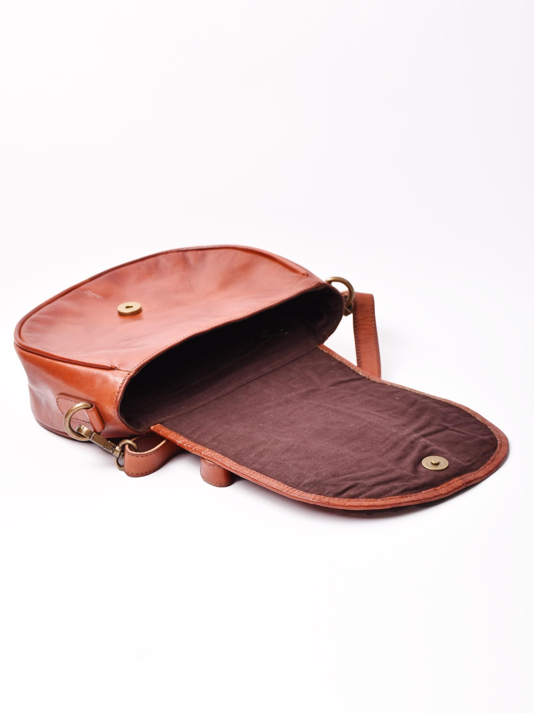 ブラウン編み込みレザーショルダーバッグ 編み込みレザー ショルダーバッグ | ブラウン - 古着屋