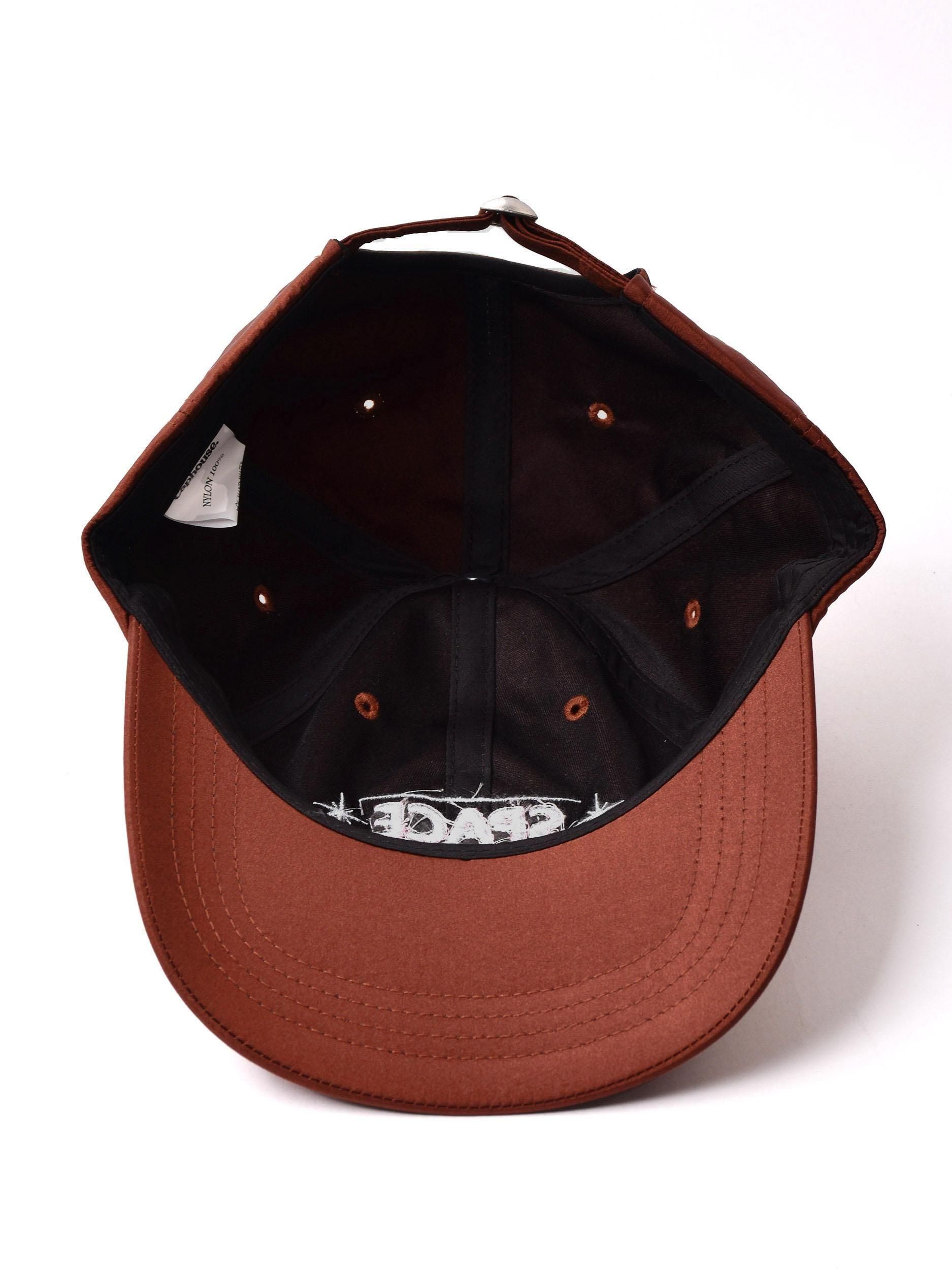 刺繍入り ナイロンキャップ「SPACE」 ブラウン - 古着屋