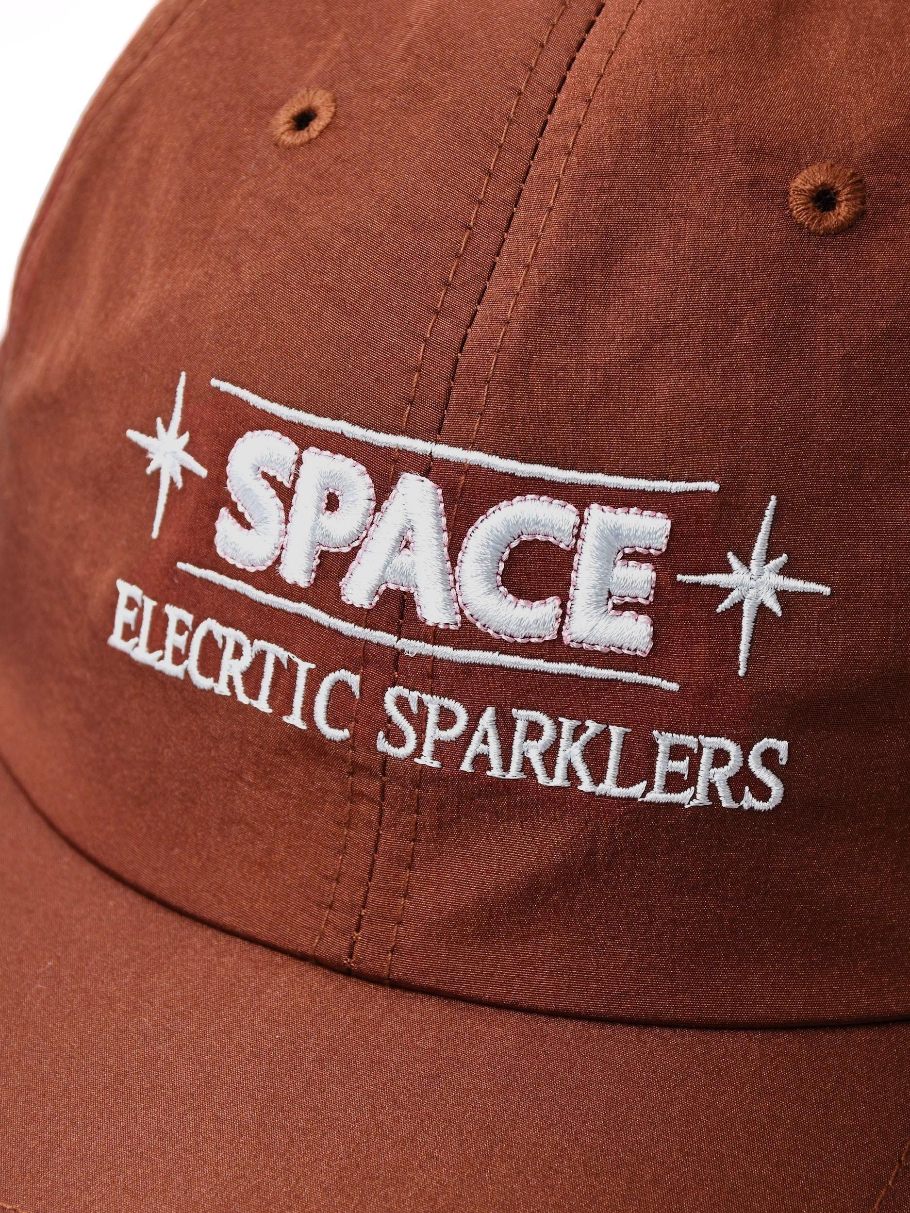 刺繍入り ナイロンキャップ「SPACE」 ブラウン - 古着屋