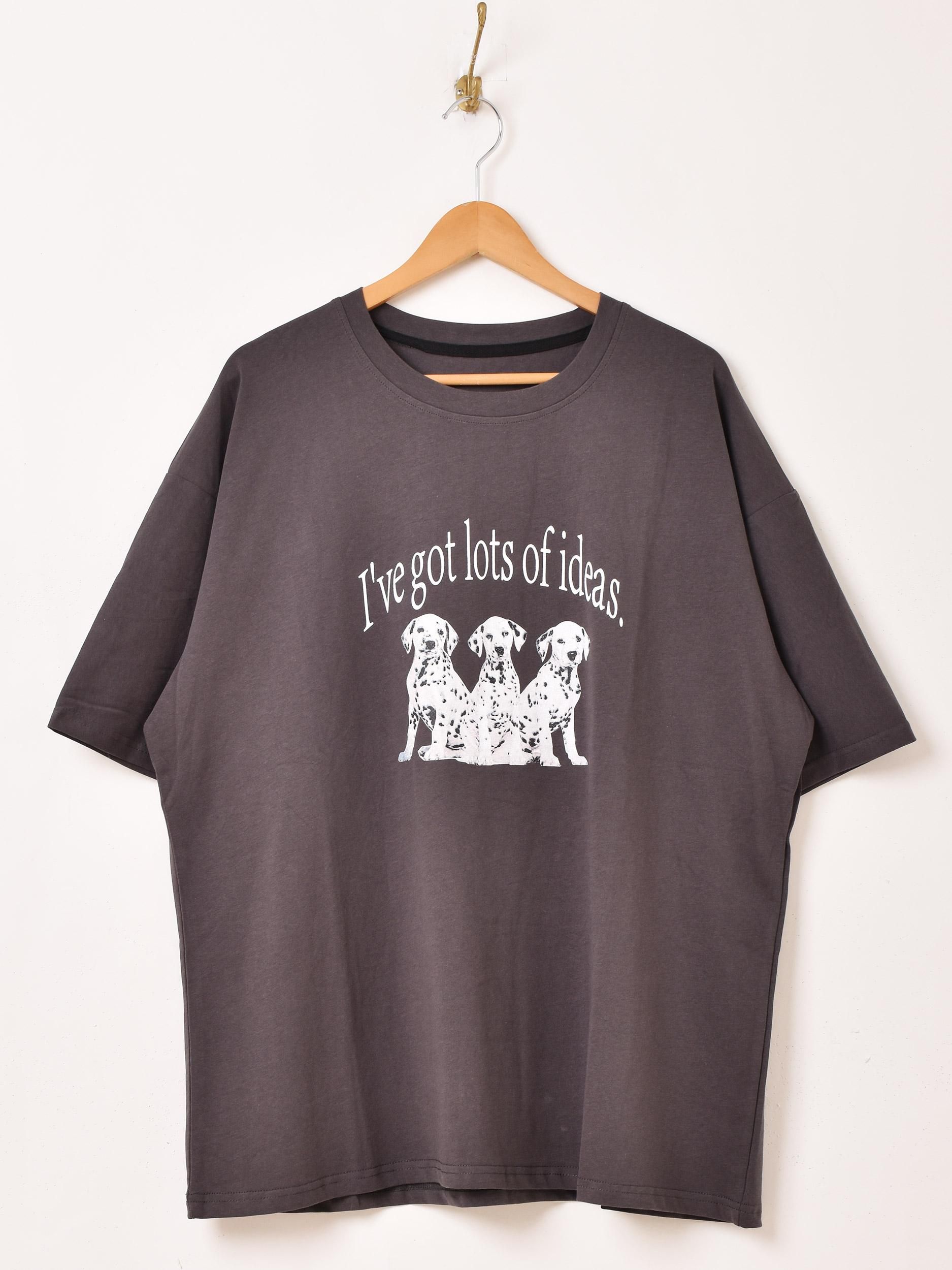 2色展開】ダルメシアン ビッグTシャツ グレー - 古着屋