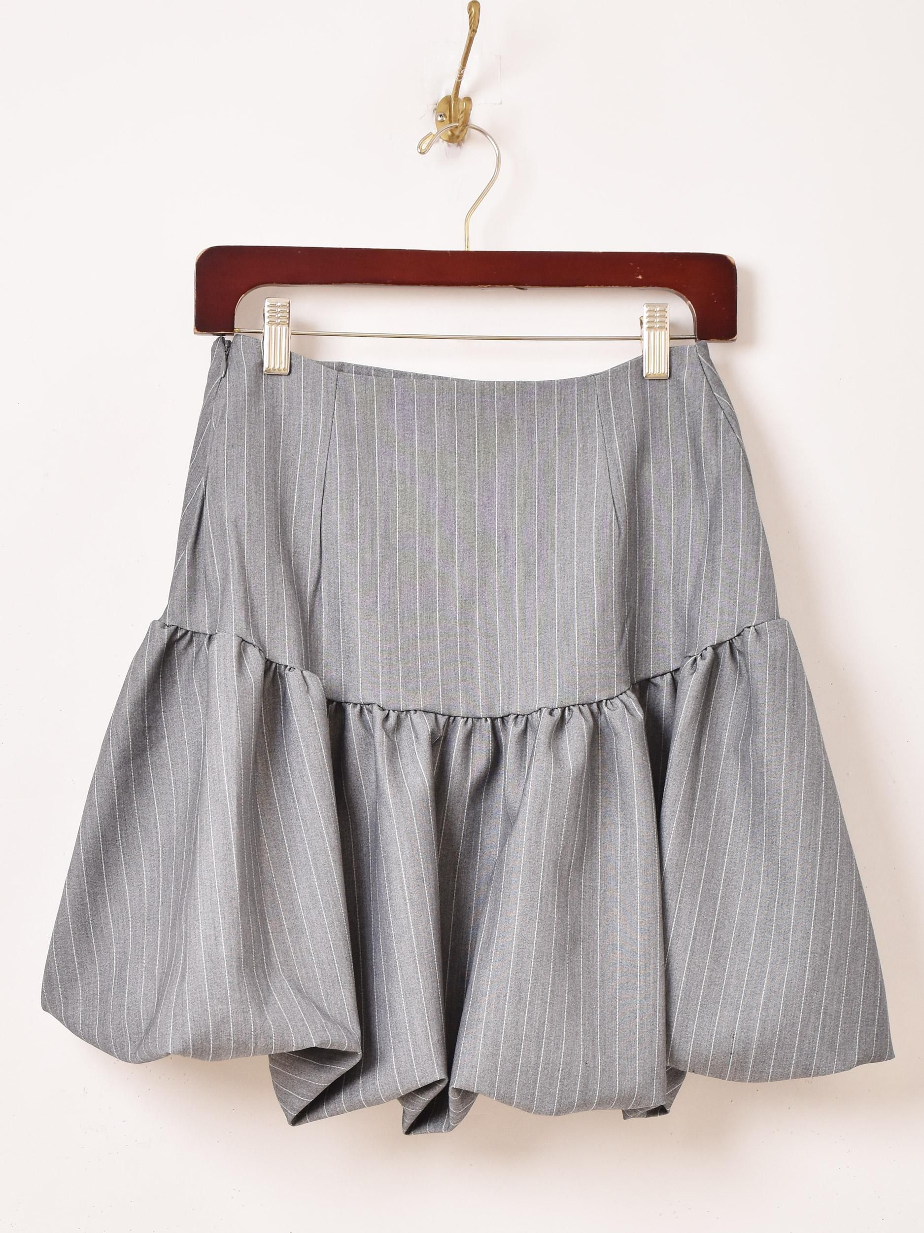 ストライプバルーンスカート|グレー - 古着屋グレープフルーツ