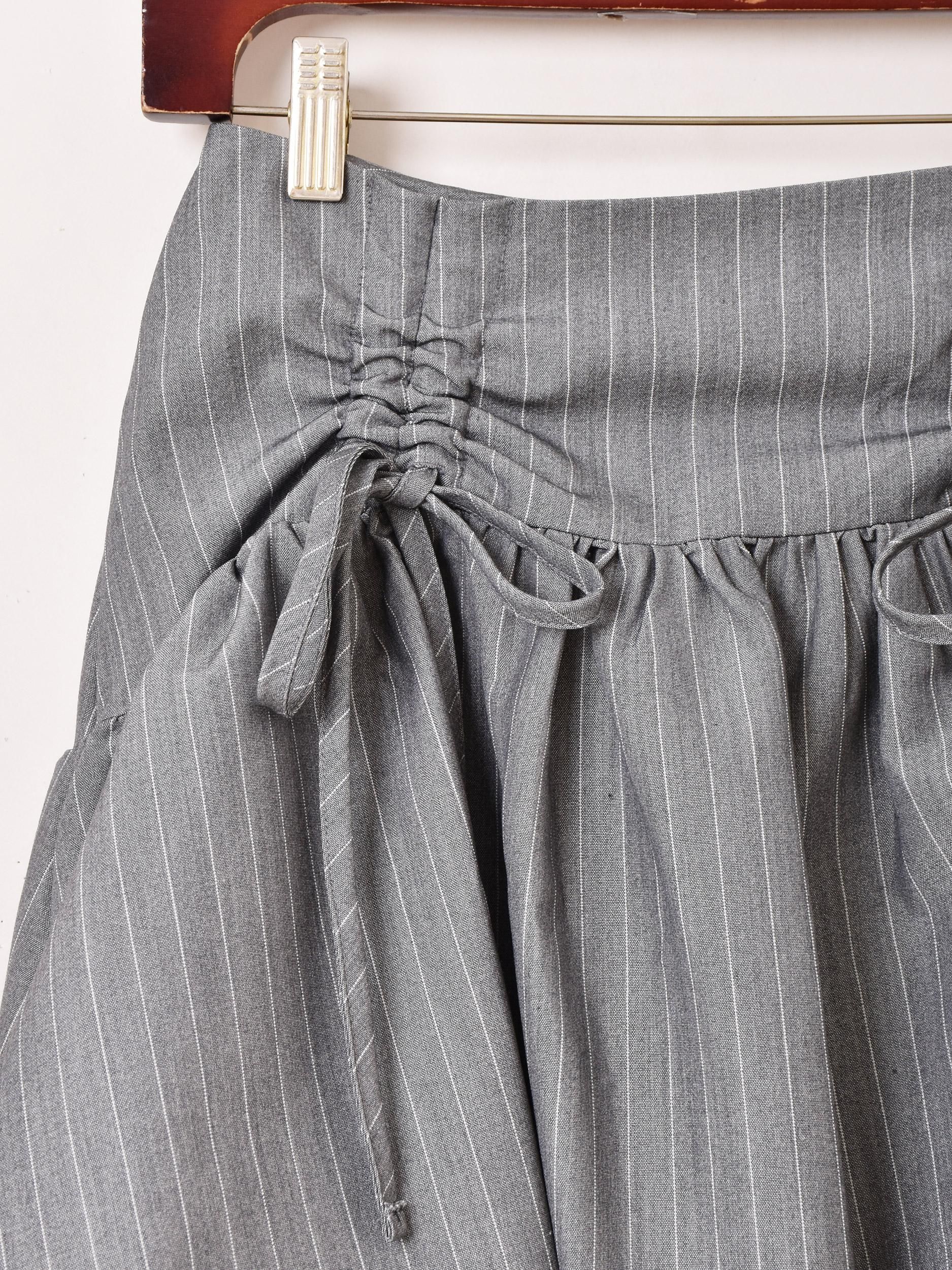 ストライプバルーンスカート|グレー - 古着屋グレープフルーツ