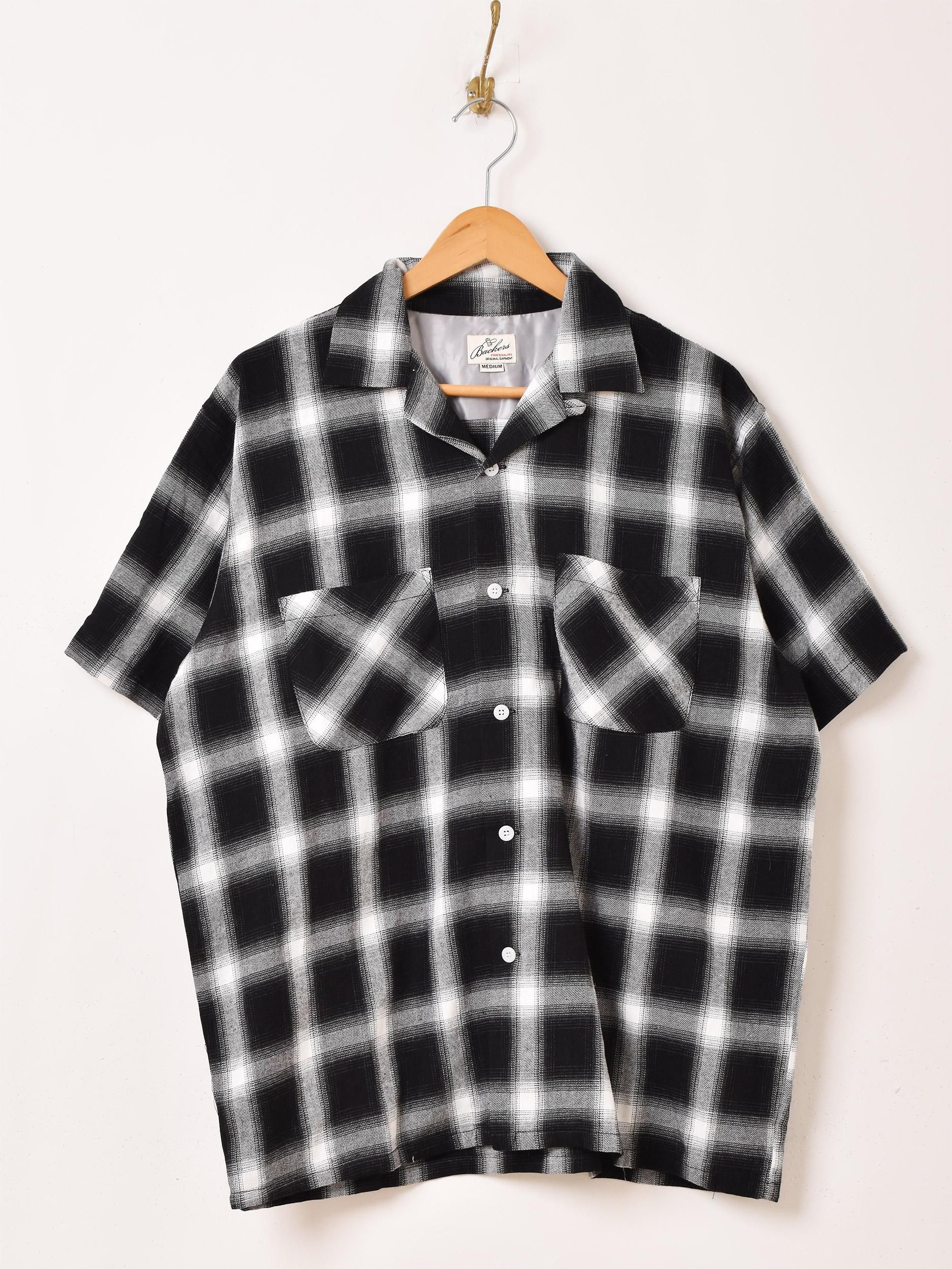 3色展開】「Backers」シャドウチェック オープンカラー 半袖シャツ