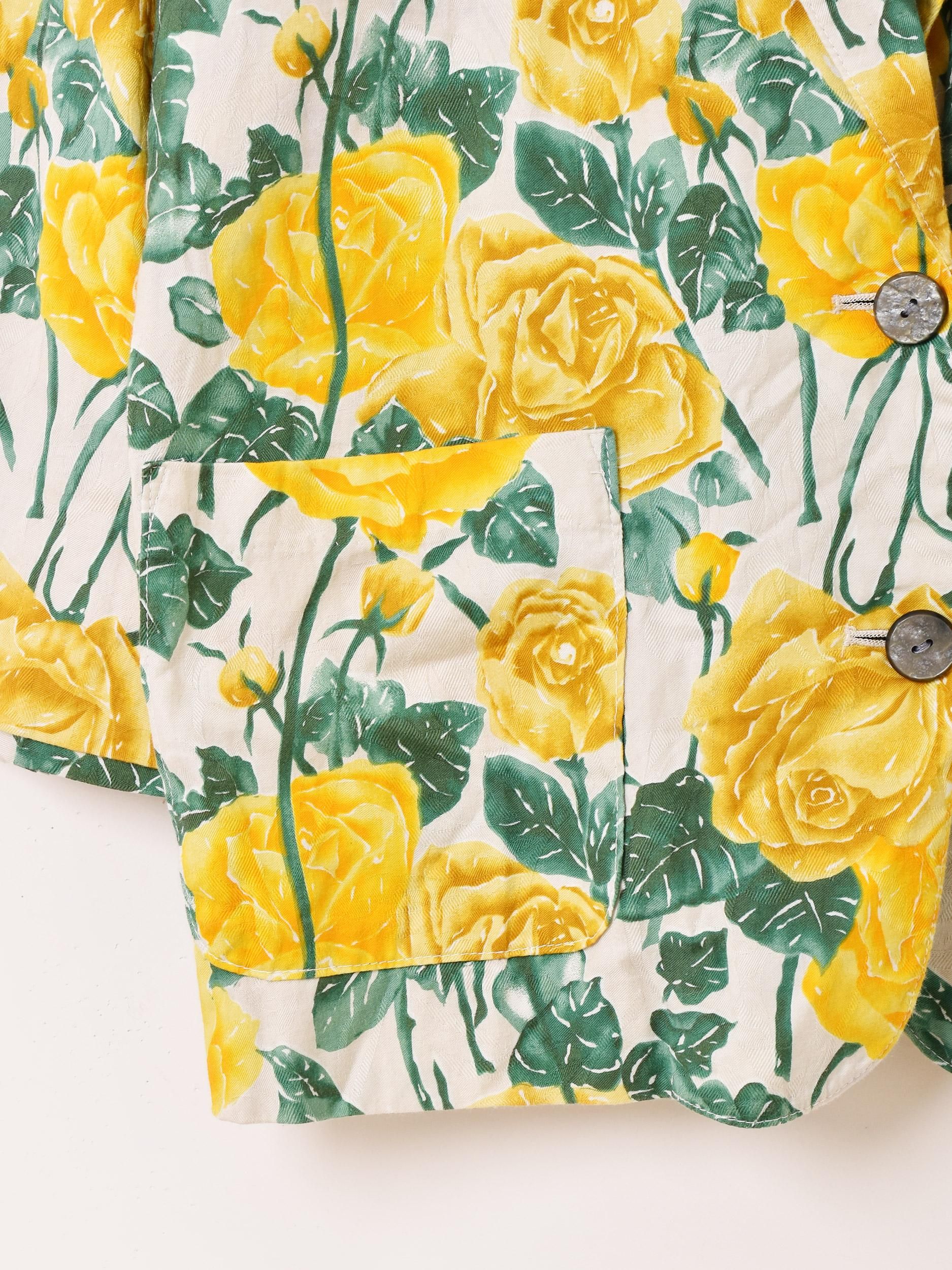 ✦Austin Reed✦花柄刺繍 テーラードジャケット 淡い黄色 ✦Austin Reed✦花柄刺繍 テーラードジャケット 淡い黄色