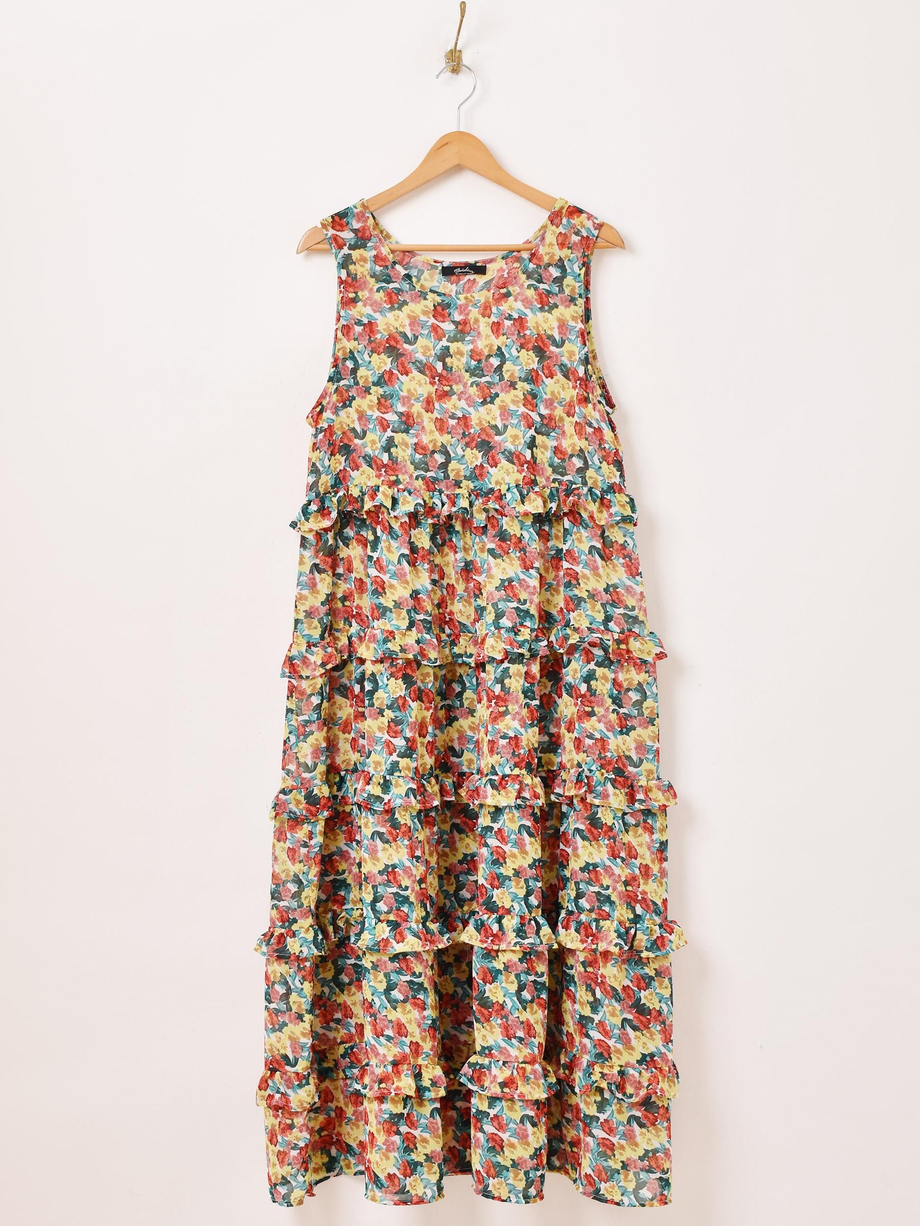 イエロー ノースリーブ フレアワンピース ZARA 【タグ付き・未使用品】フレアワンピース レモンイエロー