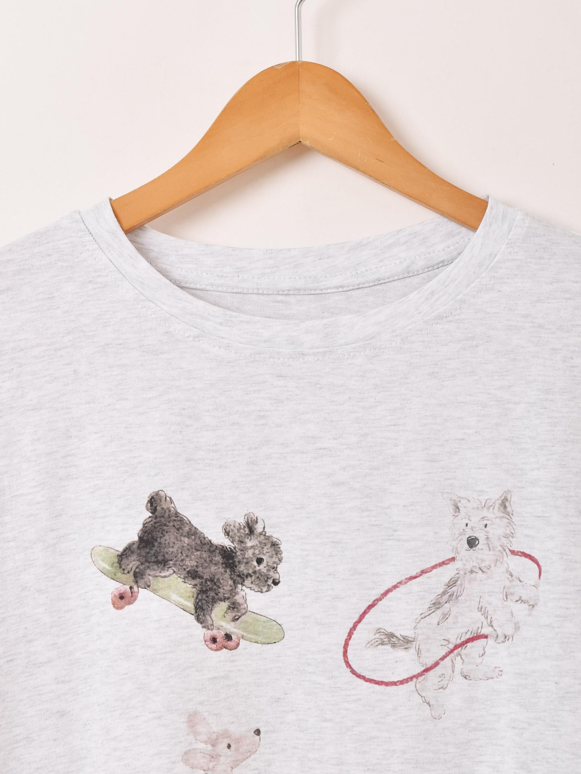 MARKGONG 犬プリント グレー Tシャツ SS25_3.jpg?v=1736779192&width=1200