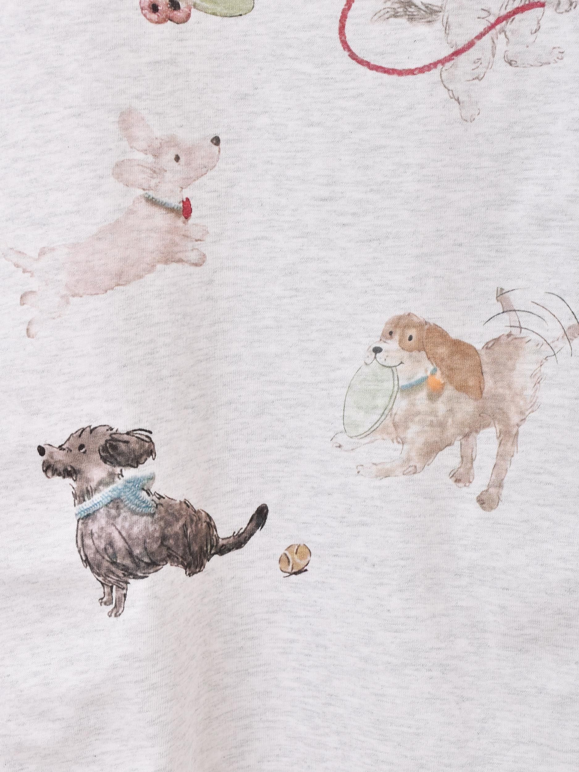 SIILON 犬 プリント Tシャツ チャコールグレー 犬 プリントTシャツ - 古着屋グレープフルーツ ムーン