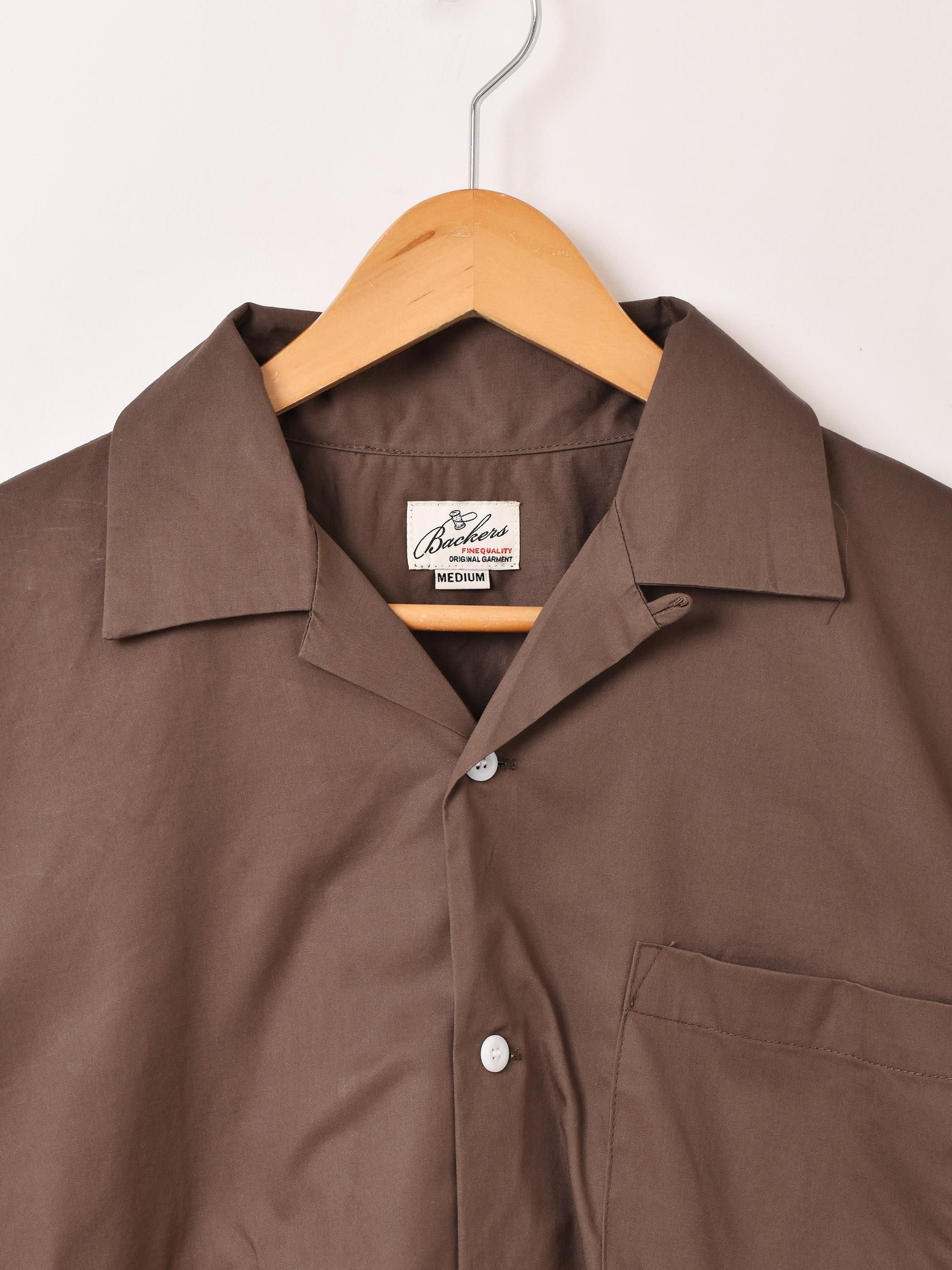 4色展開】「Backers」刺繍入り 半袖 オープンカラーシャツ 「ROLLER