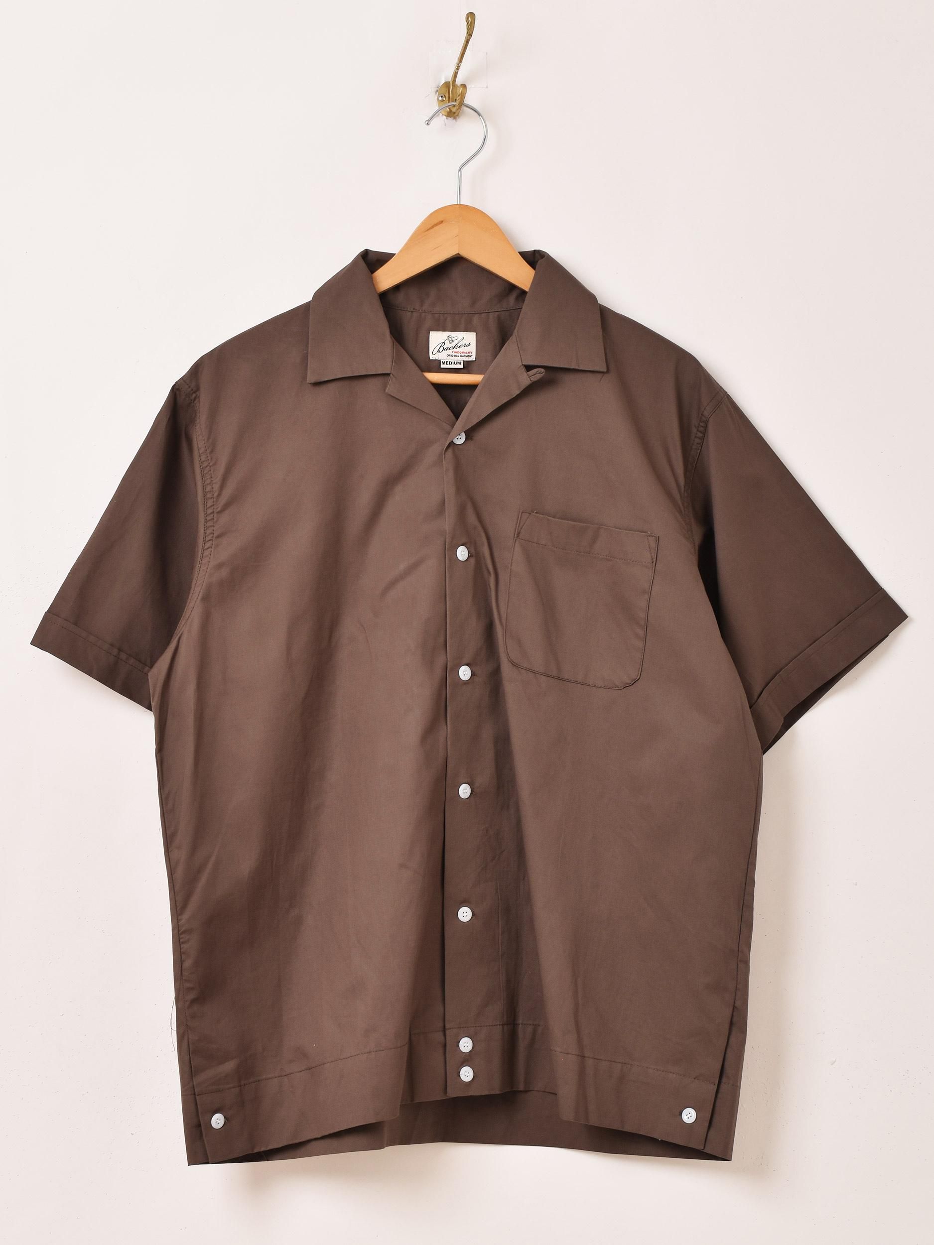 4色展開】「Backers」刺繍入り 半袖 オープンカラーシャツ 「ROLLER