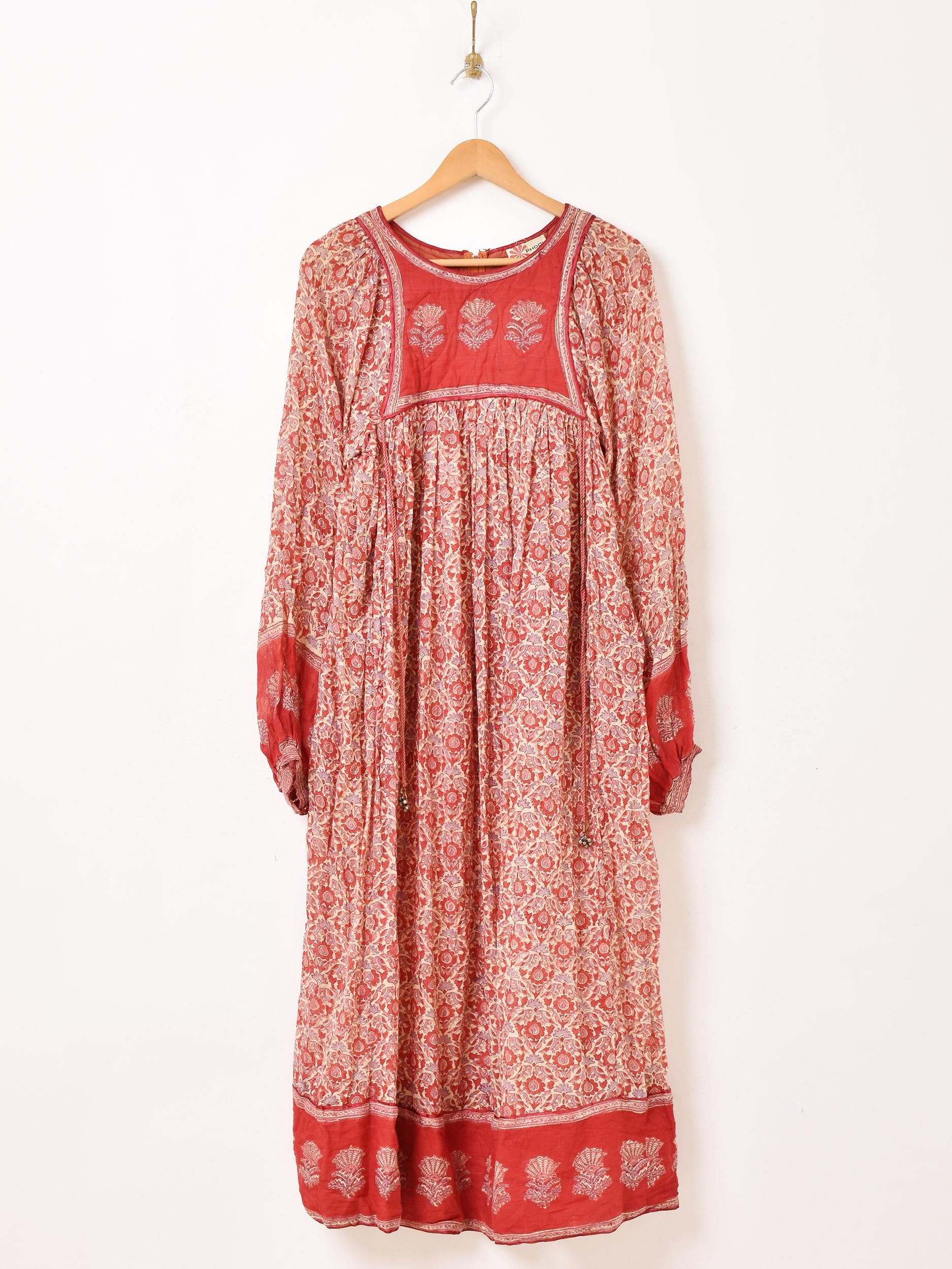 70s PHOOL Indian Cotton Dress インド綿ワンピース