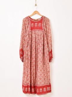 70s PHOOL Indian Cotton Long Sleeve Dress Υͥå 岰졼ץե롼 ࡼ