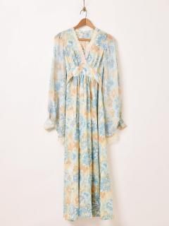 70s Flower Print Maxi Dress Υͥå 岰졼ץե롼 ࡼ