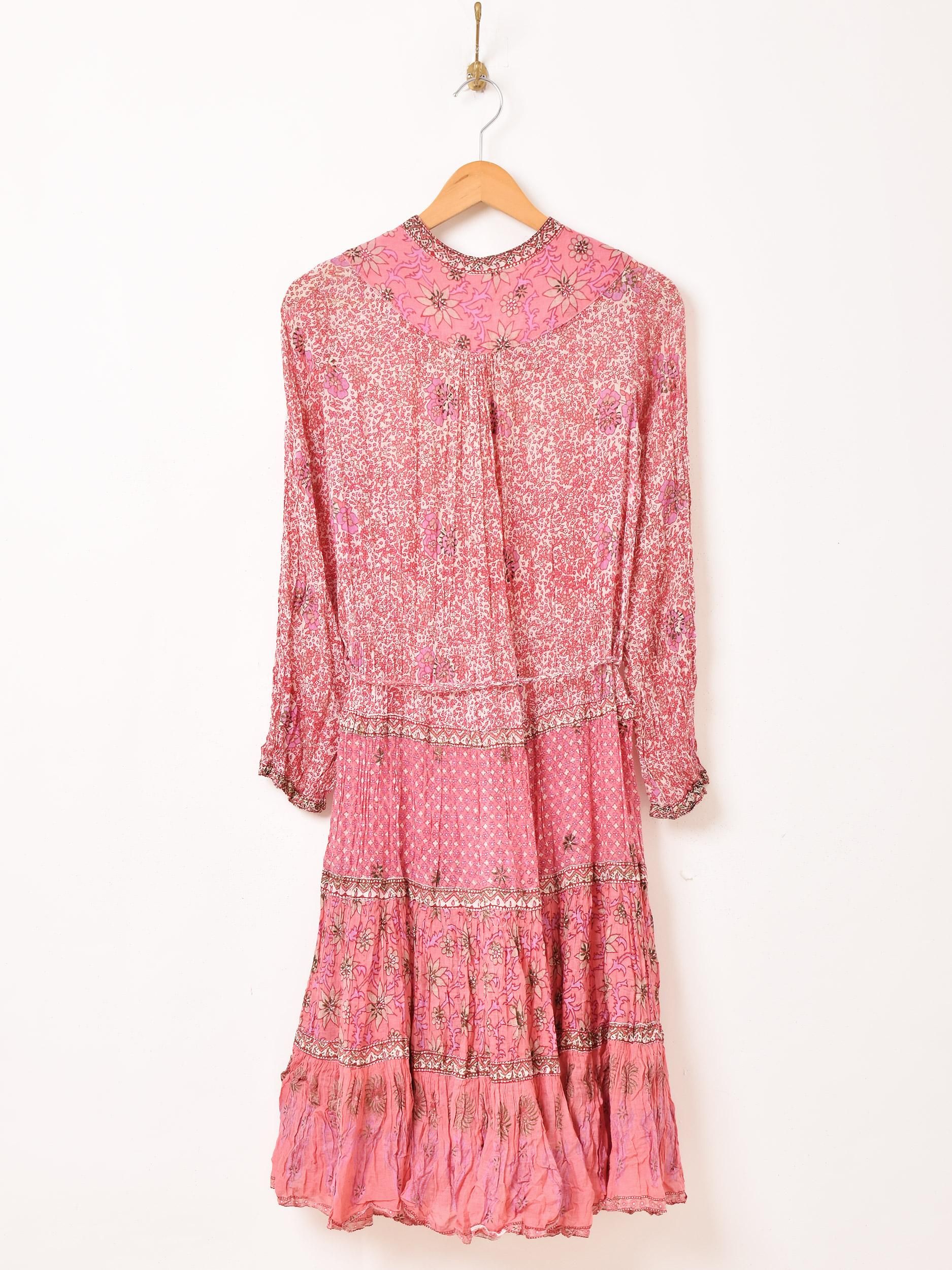 70'sインド綿長袖ワンピース | ヴィンテージ - 古着屋グレープフルーツ