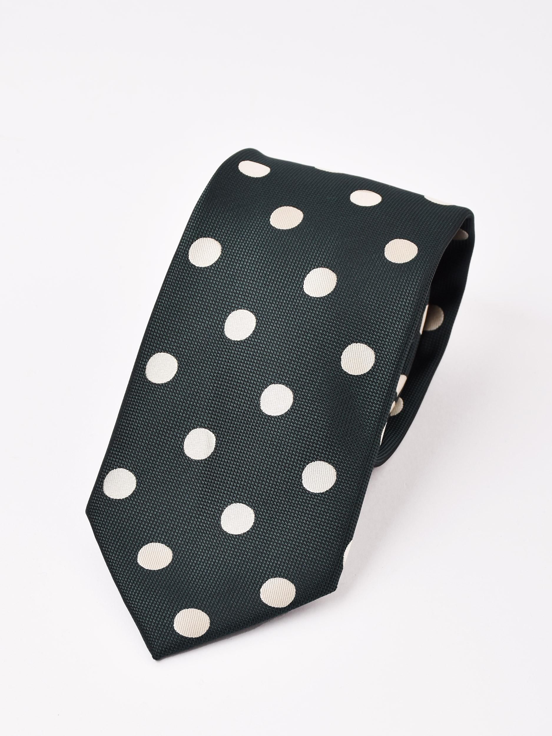 3色展開】ドット柄 ネクタイ ブラウン - 古着屋グレープフルーツ